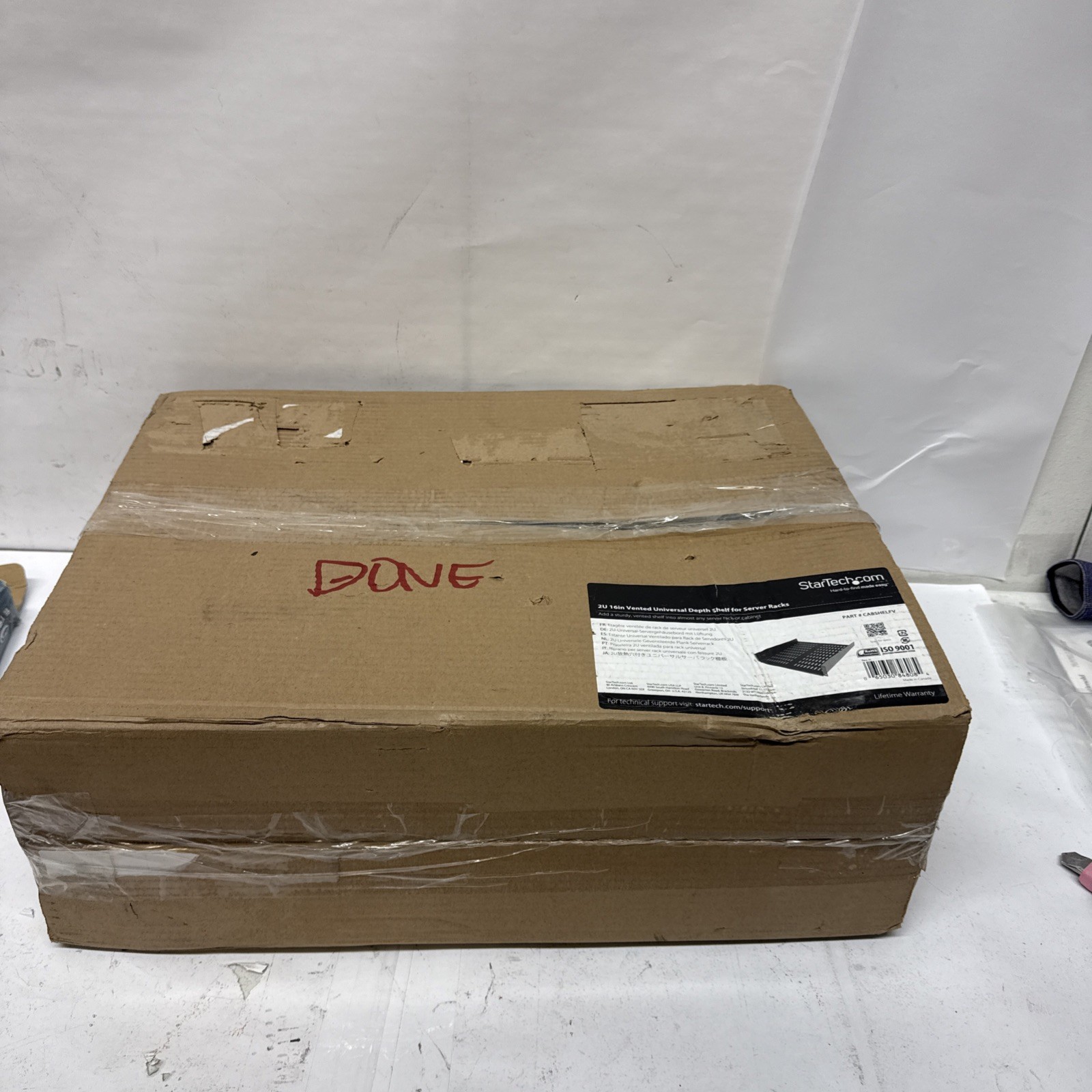 StarTech.com CABSHELFV 2U 16 in Universal Vented Rack Mount Cantilever Shelf -
