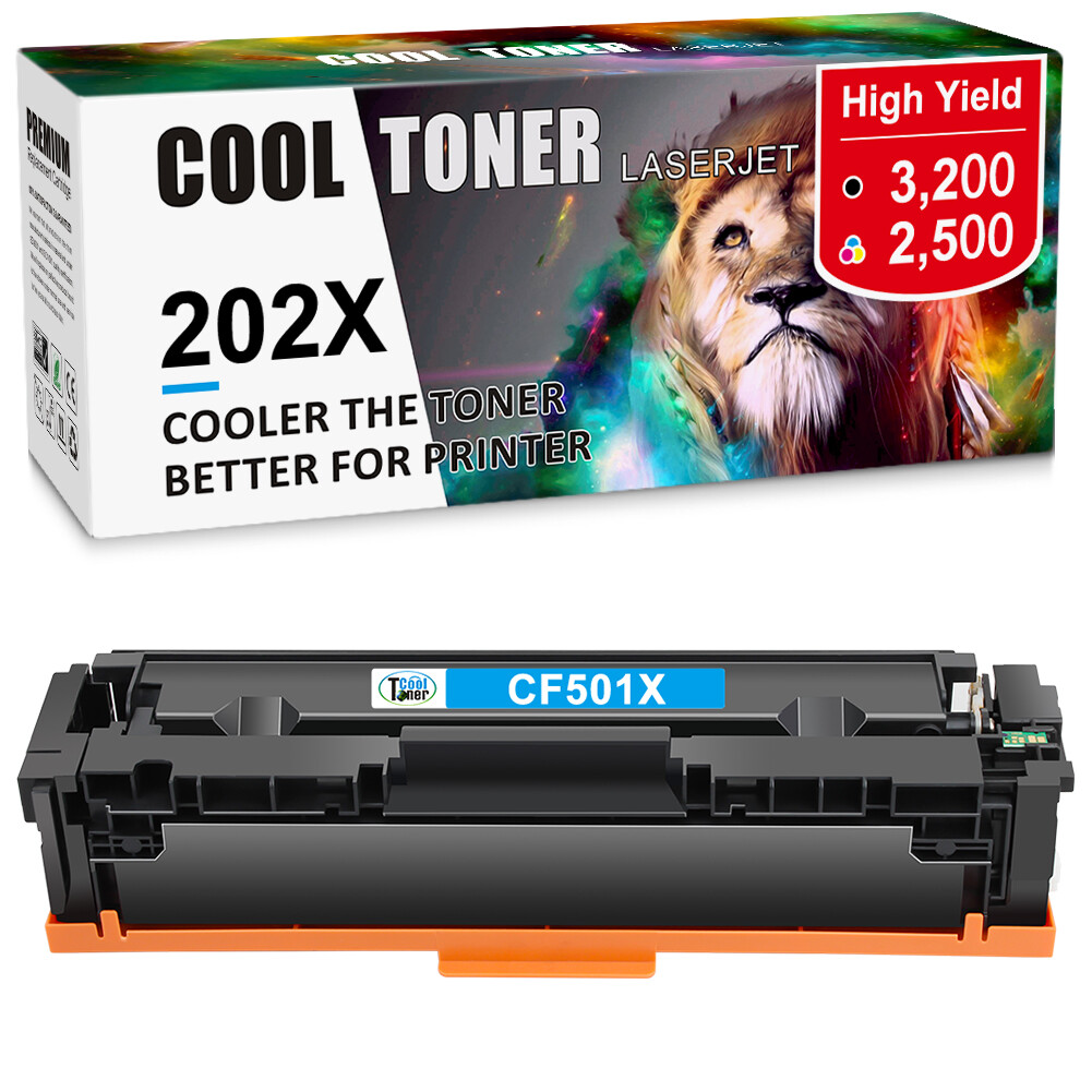 1 Pack Toner Compatible with HP CF500X 202X Cyan Pro MFP M281fdw M280nw M254dw