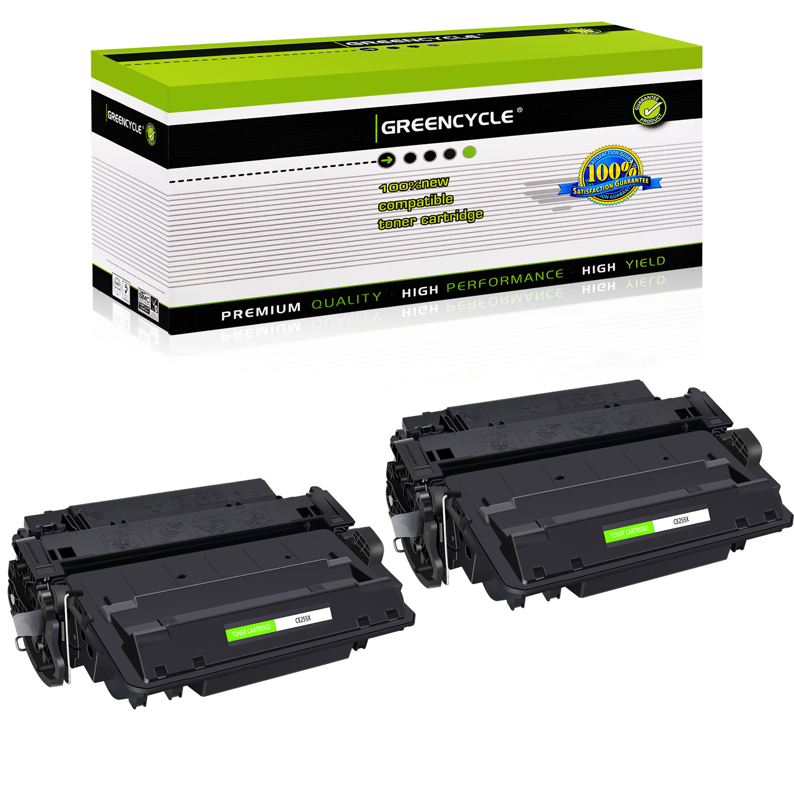 2PK CE255X 55X Toner Cartridge for HP LaserJet P3010 P3015 P3015d 500 MFP M525f