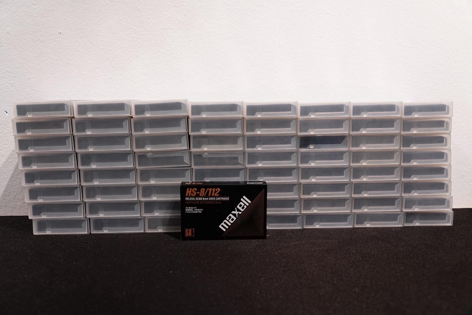 65x Maxell HS-8/112 Helical Scan 8mm Data Cartridge Tapes. Lot Of 65