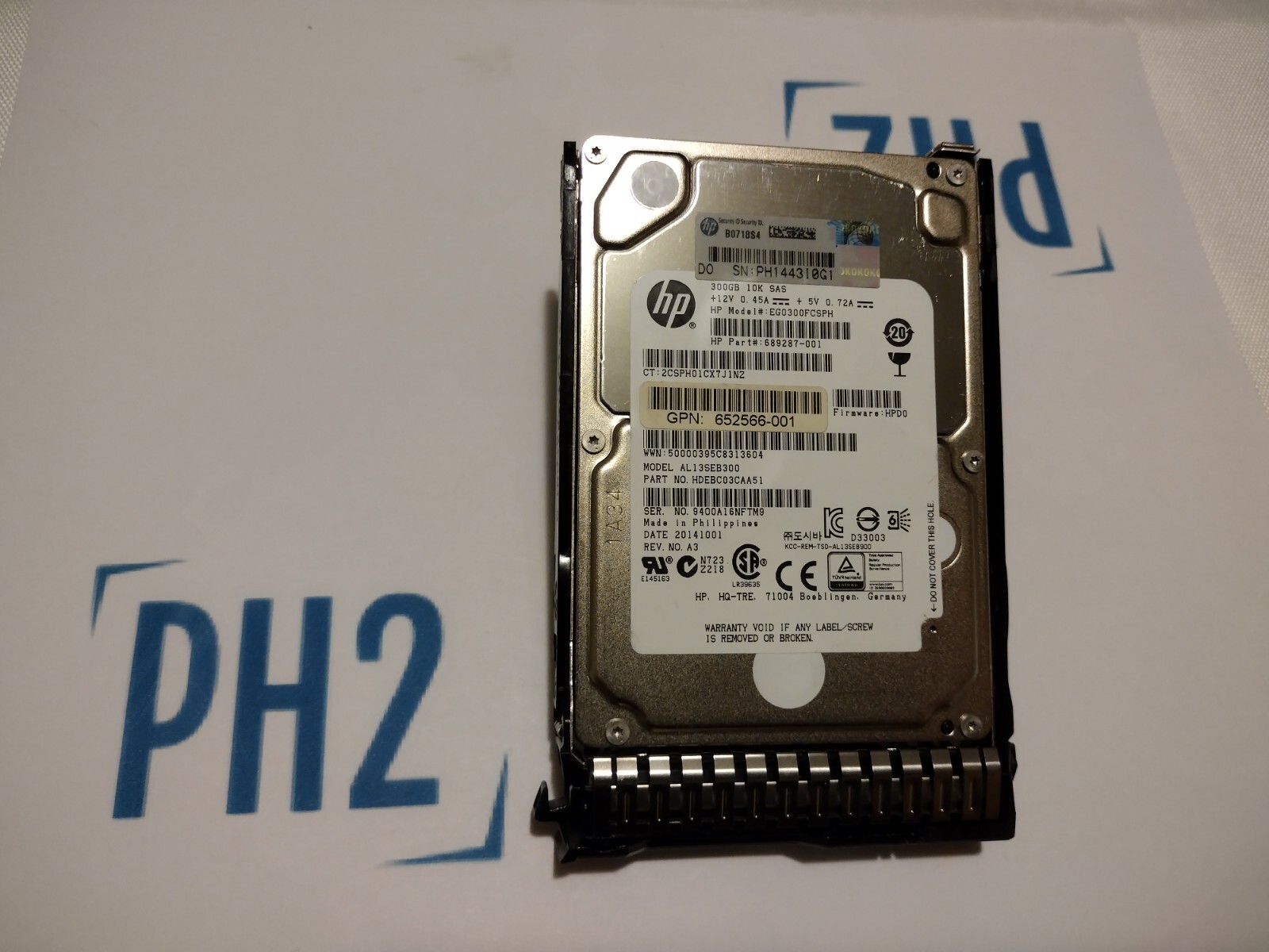 	HPE	652564-B21	599476-001	653955-001	EG0300FBDSP 300GB 10K 6Gb/s SAS SC G8/9