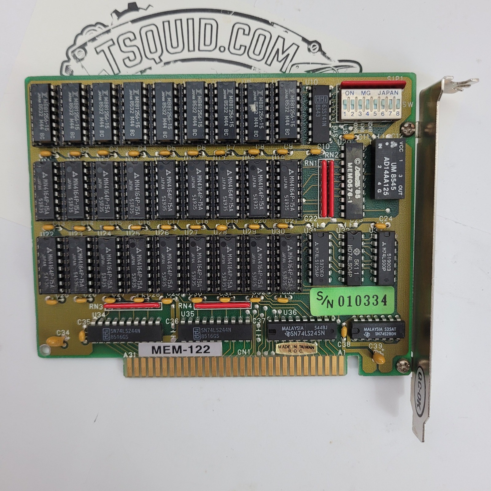 MEM-122 Vintage ISA Memory Expansion Card RAM 8-bit IBM PC XT Compatible