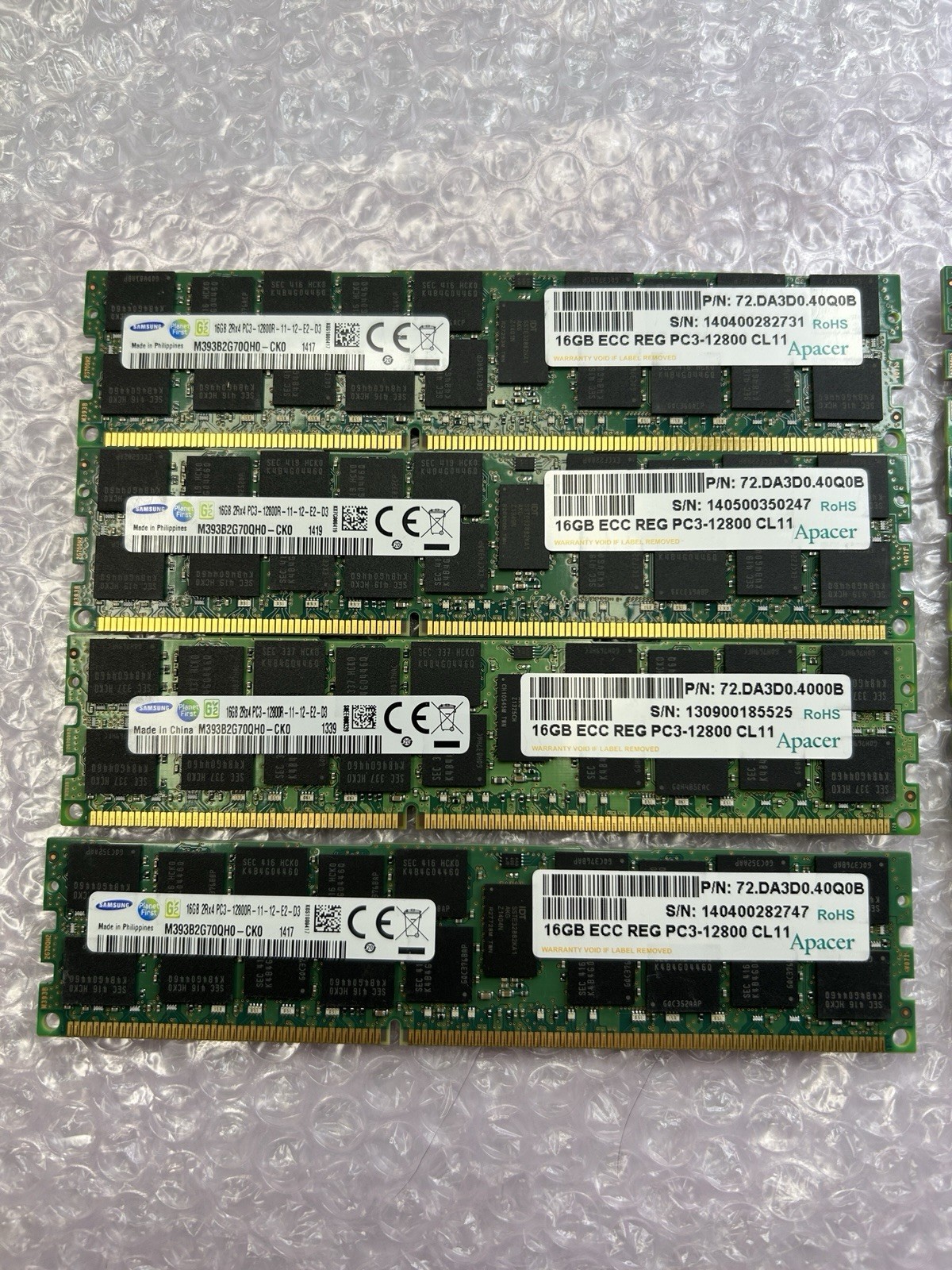Samsung 64GB 4x16GB PC3-12800R DDR3 ECC RDIMM Server RAM M393B2G70QH0