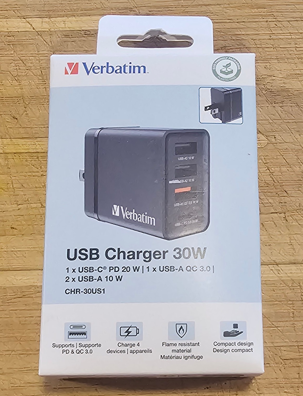 Verbatim 30W 4-Port USB Wall Charger, Black