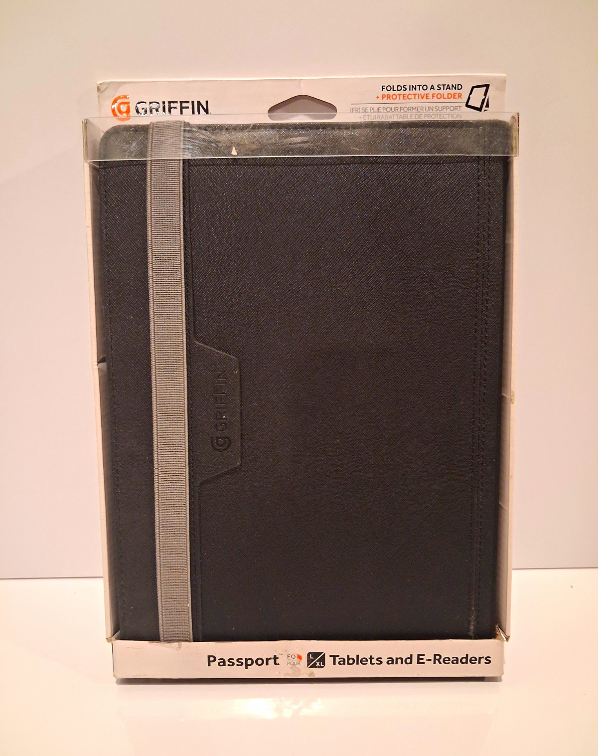 Griffin Passport Folding Folio Synthetic Leather Stand Case, Black
