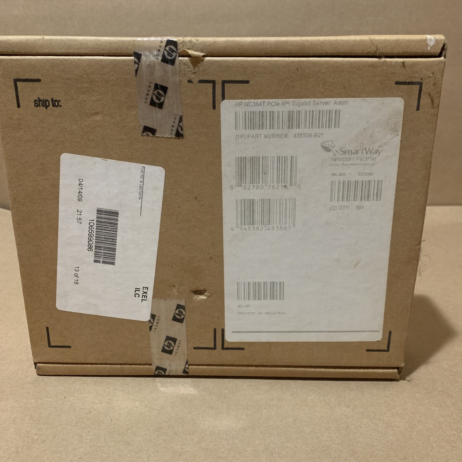 SEALED 435508-B21 436431-001 HP NC364T Quad Port Gigabit PCI-E Ethernet Adapter