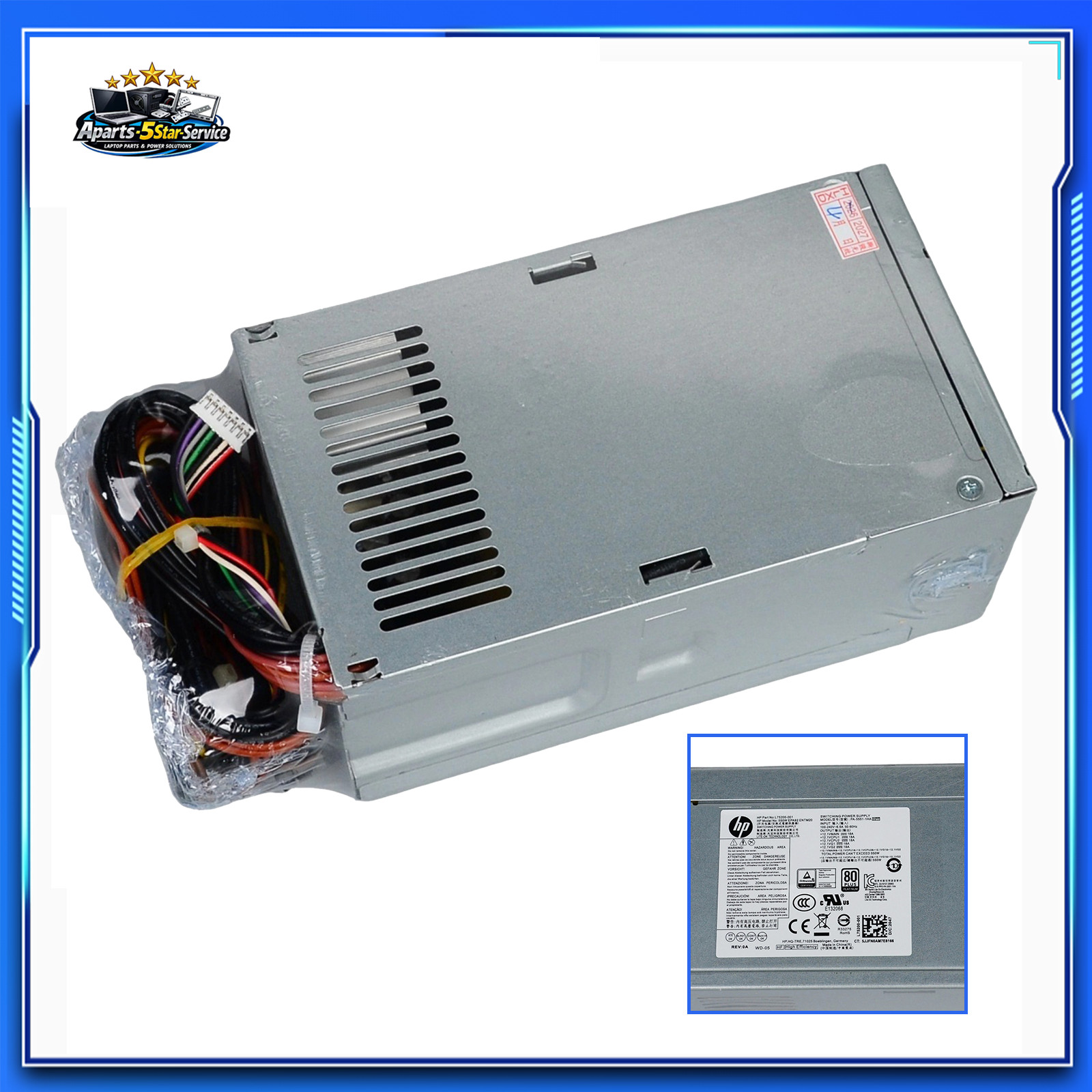 NEW 550W Tower Power Supply for HP Z2 800 880 G4 G5 G6 PSU PA-5551-1HB Unit