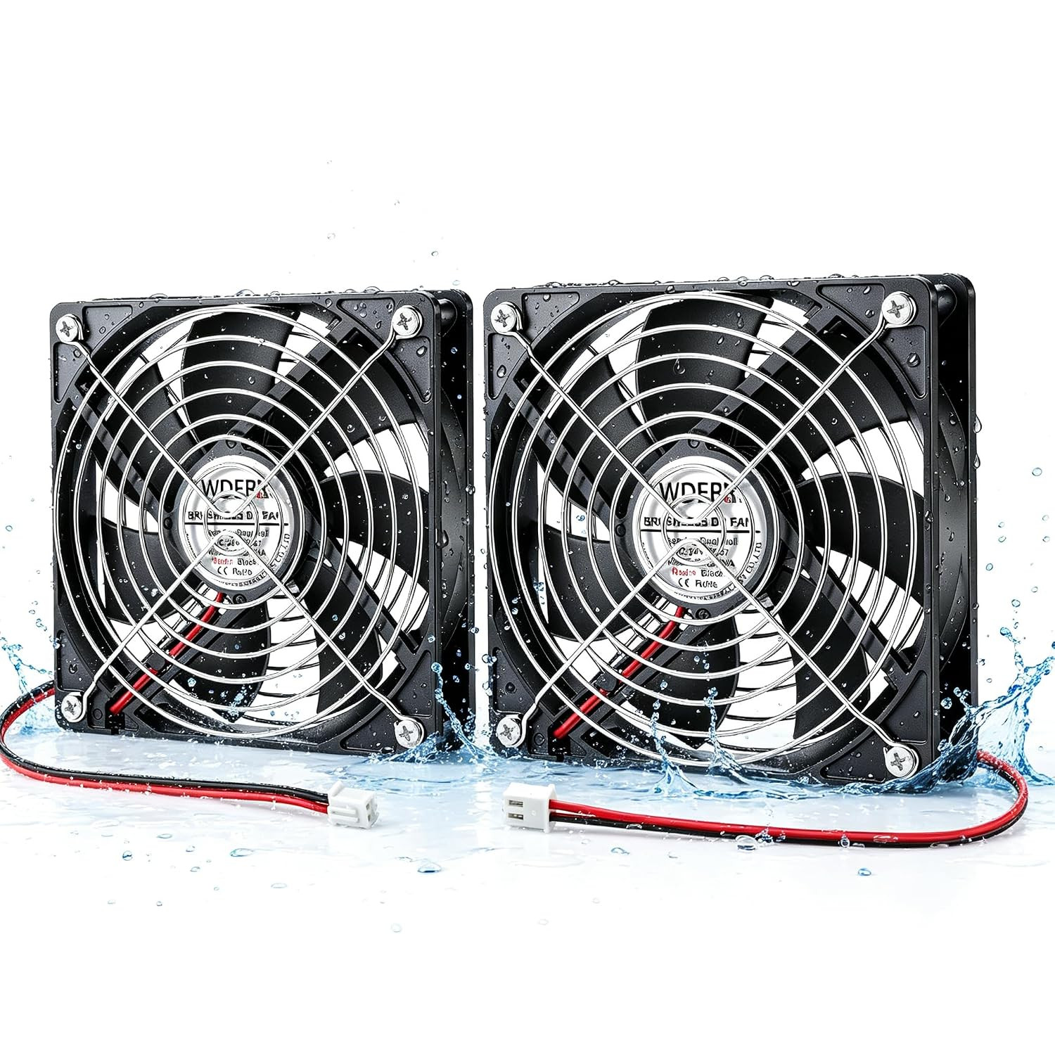 24V DC 120Mm X 25Mm Brushless Cooling Fan IP67 2P