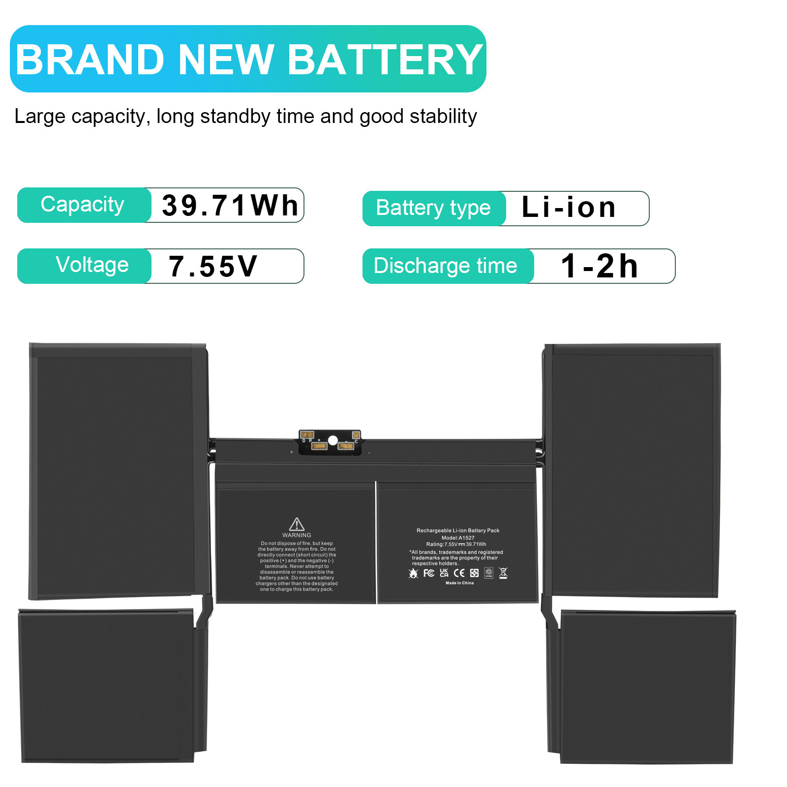 A1527 A1534 Battery for Apple MacBook Retina 12" Early 2015 2016 Mid 2017