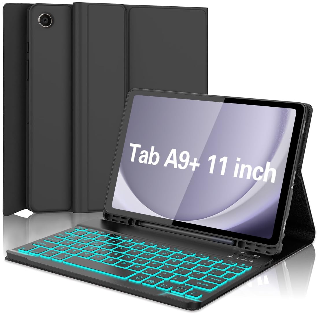 Backlit Keyboard Case for Samsung Galaxy Tab A9 plus 11 Inch 2023, 7 Colors Back