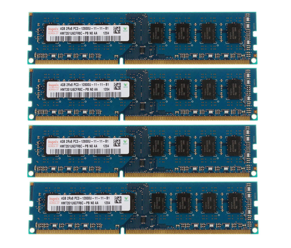 16GB RAM For Hynix 4X 4GB 2Rx8 PC3-12800 DDR3 1600MHZ 240PIN DIMM Desktop Memory
