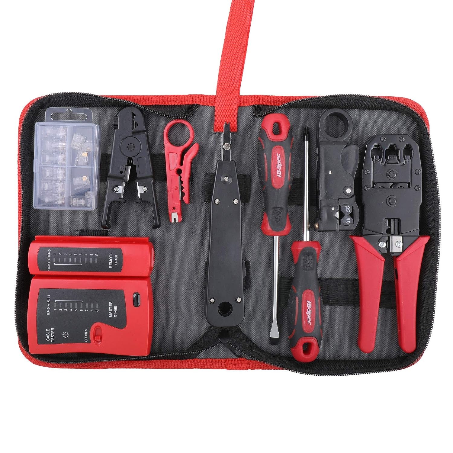 Network Cable Tester Tool Kit for CAT5 CAT6 RJ11 RJ45 Punchdown