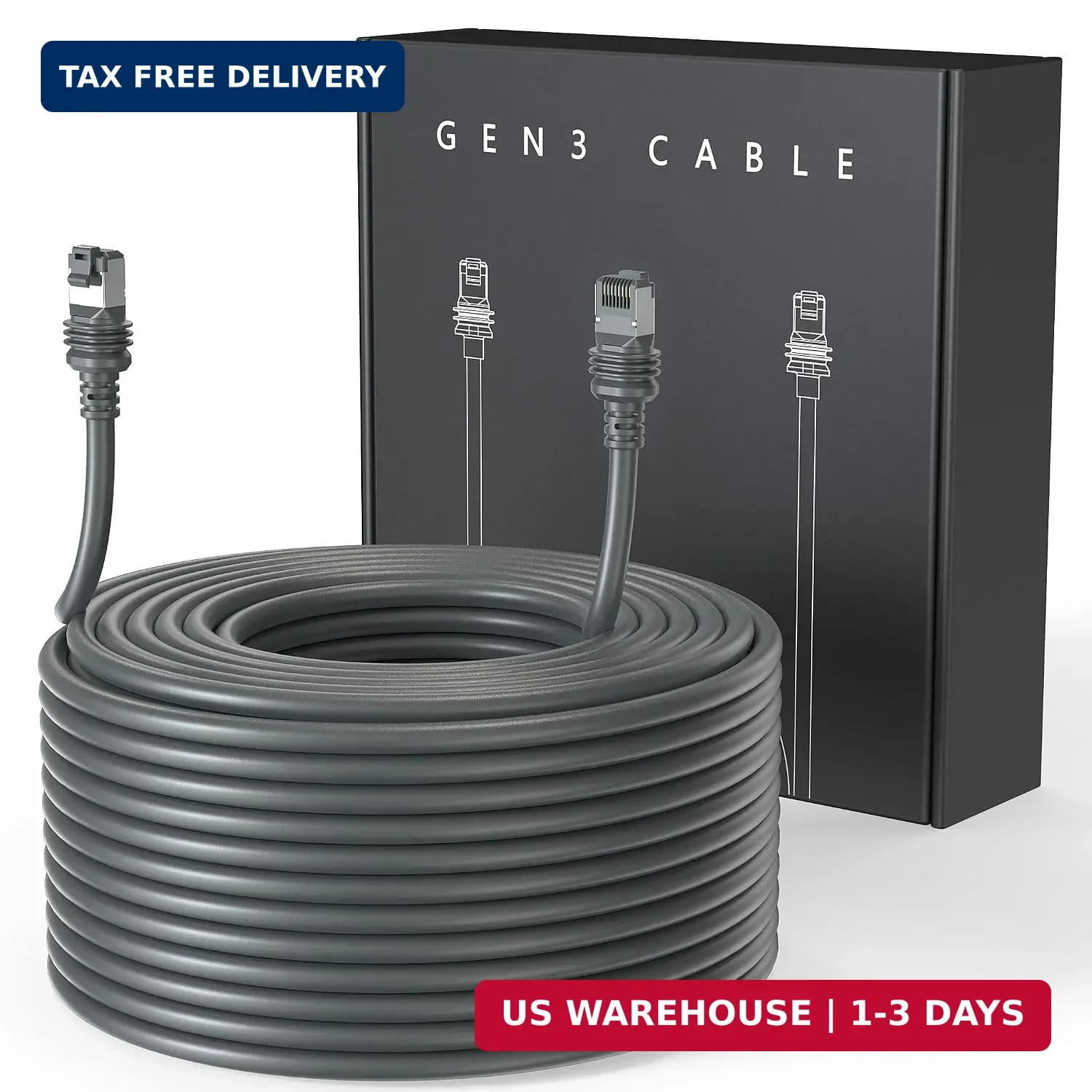LUCMO 100FT/ 30M Cable for Starlink Standard 4/ 4X/ Gen 3/ V4/ V5 | Replacement