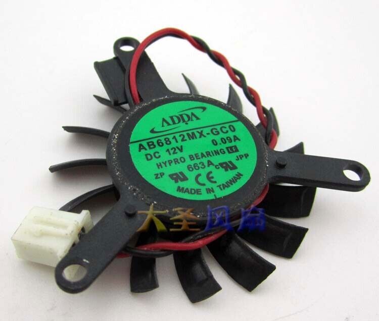 Original Adda Ab6812mx-gc0 Nv-1035-c3 Graphics Card Cooling Fan 12v 0.09a 
