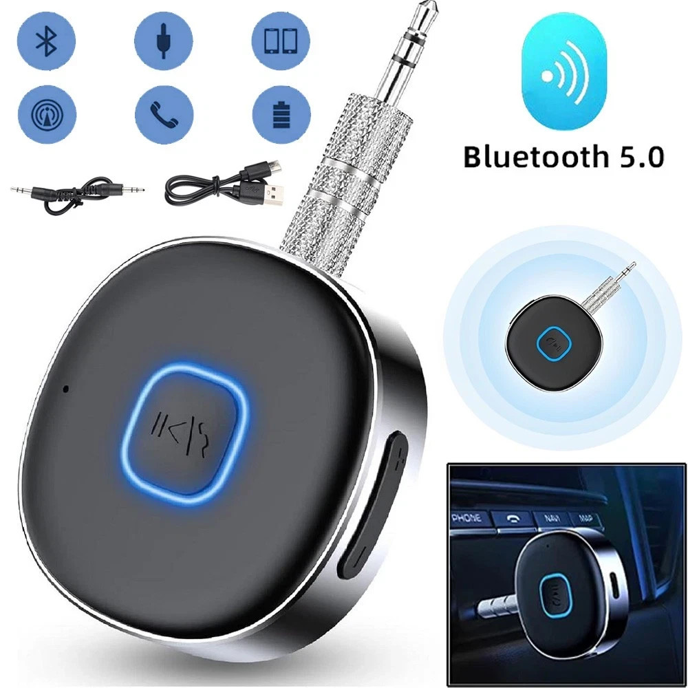 Portable 3.5mm Aux Car Adapter Bluetooth Wireless Audio Receiver Car/Home Stereo
