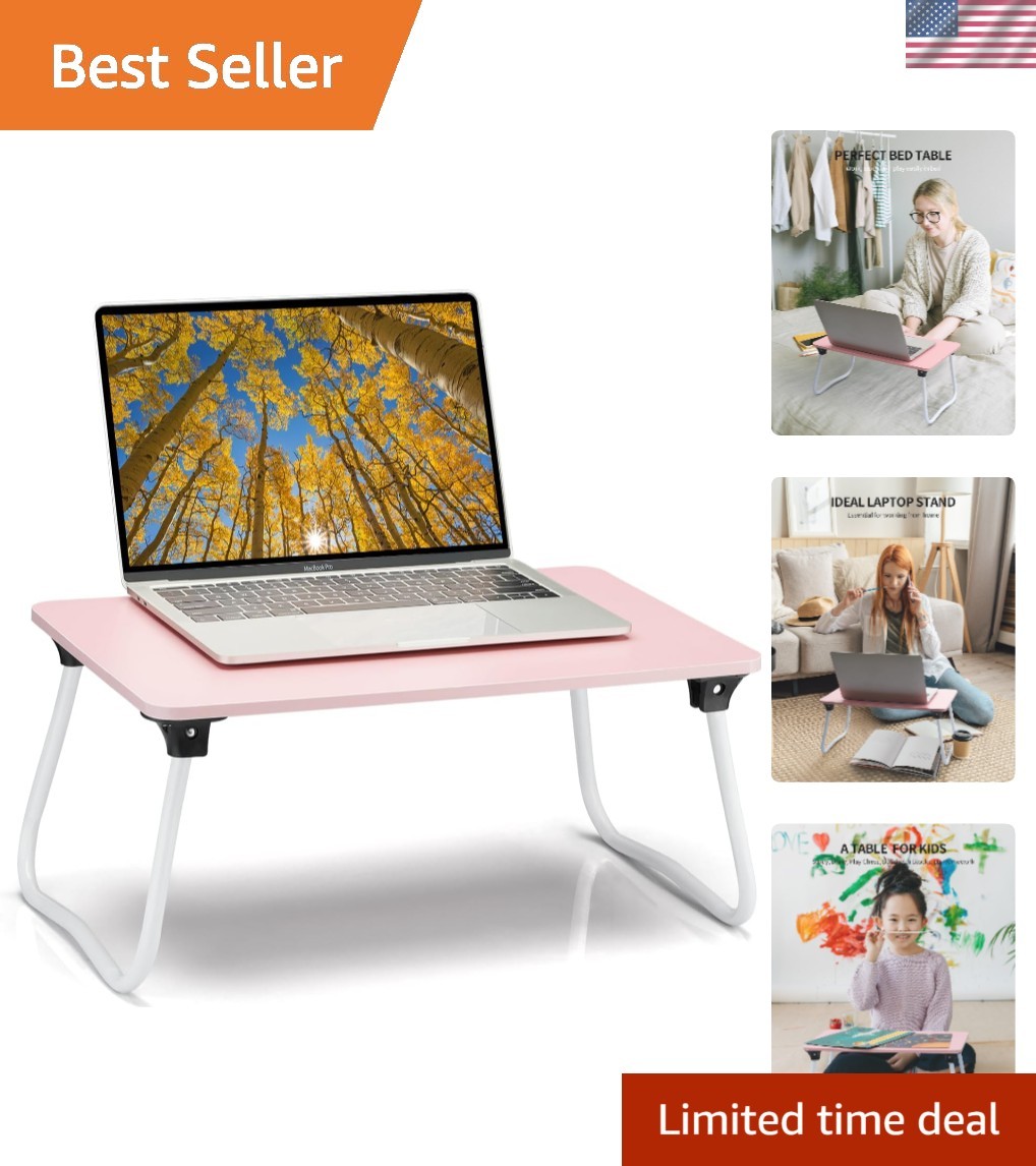 Foldable Lap Desk Laptop Stand Bed Desk Table Tray, Breakfast Serving Tray, P...