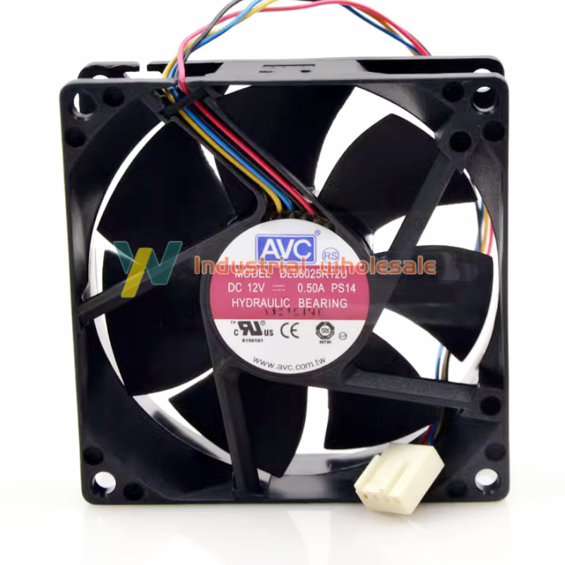 1PC new AVC DL08025R12U PWM Chassis Cooling Fan 12V 0.50A 4Wire 4Pin 80x80x25mm