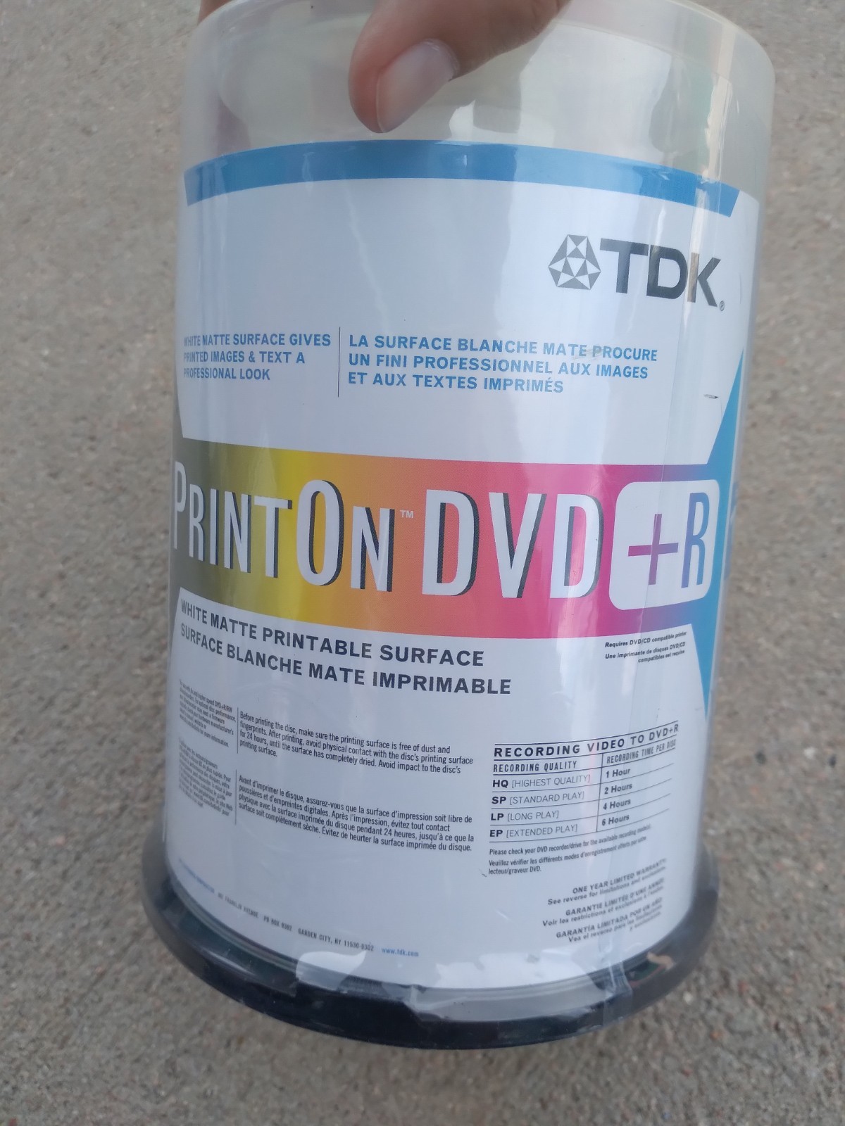 TDK 100 Pack DVD R Print On DVD 4.7GB Single Side NEW