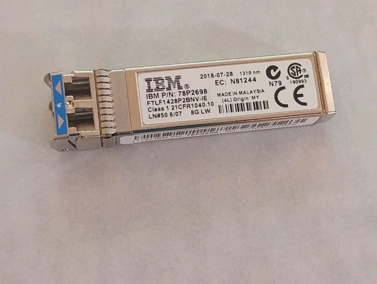 78P2698 FTLF1428P2BNV-IE 8Gbps 10km 1310nm SFP+ Transceiver