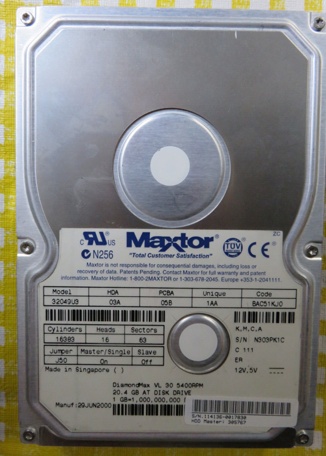 MAXTOR DiamondMax VL30 5400 rpm 20GB IDE/ATA 3.5” HDD Tested Formatted