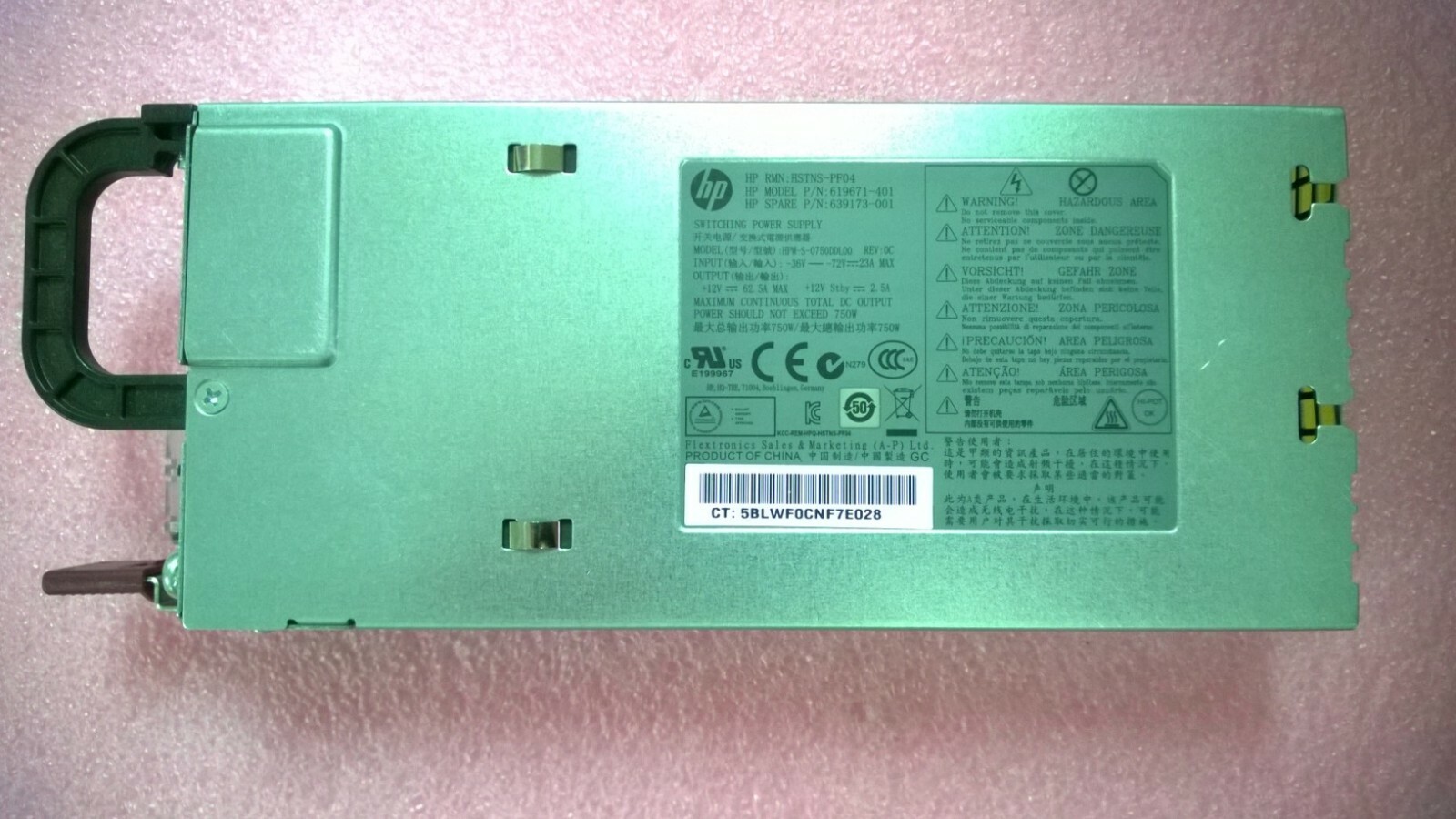 HP HSTNS-PF04 750W 48V DC Power Supply 619671-401; 639173-001