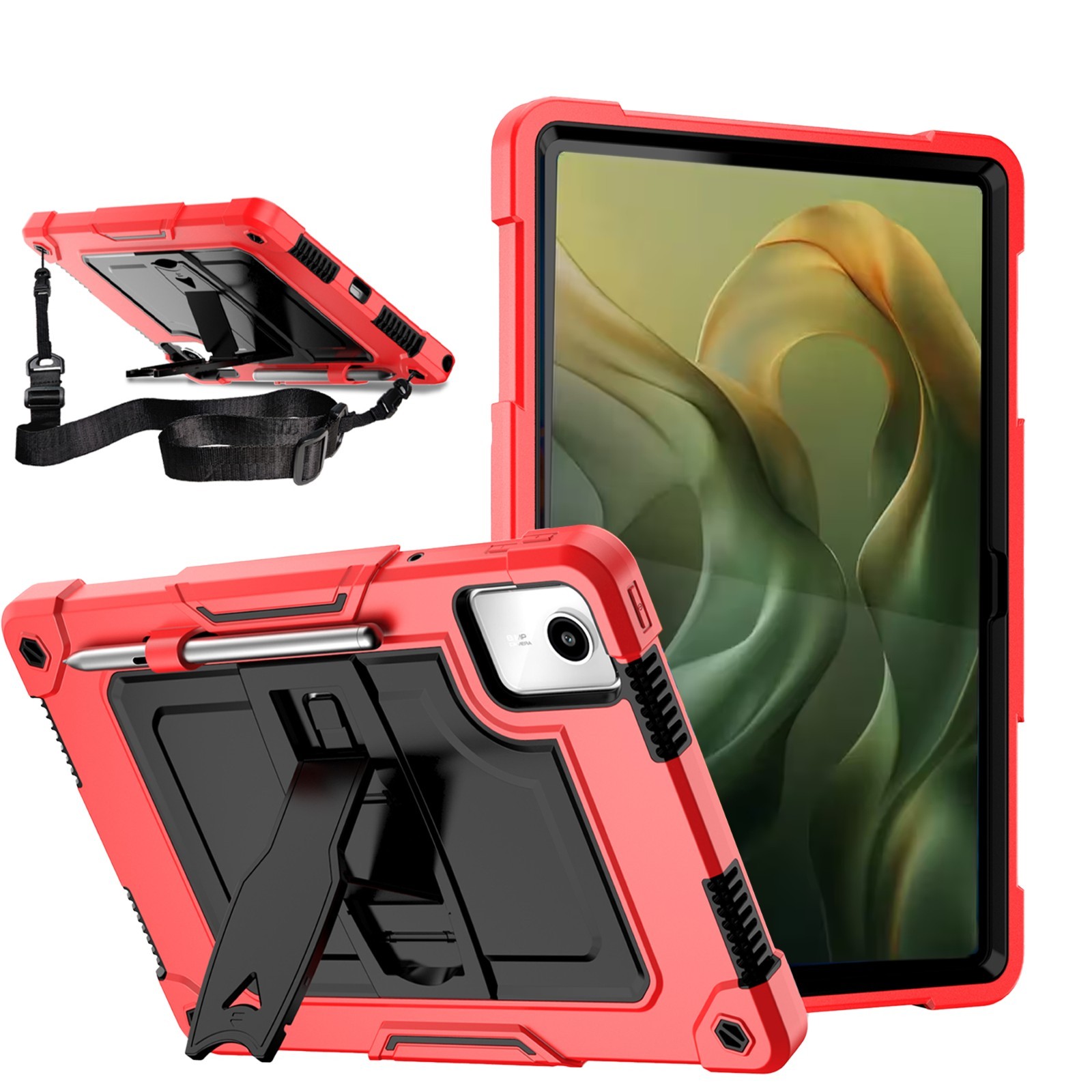 Moto Pad 2026 Case Heavy Duty Shockproof Rugged Cover w/ Kickstand Strap Holder