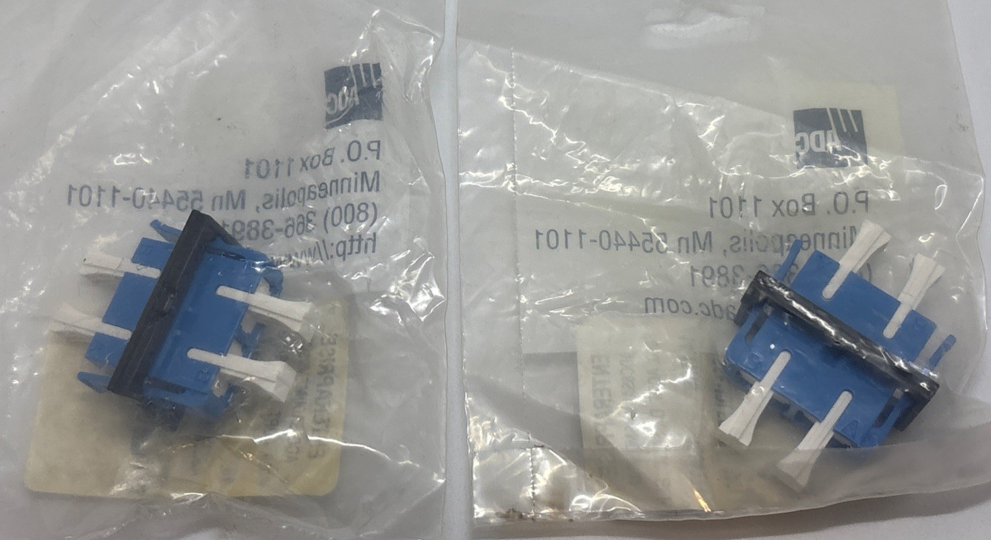 2x ADC 1054277 DX Duplex Fiber Optic Adapter Coupler Blue NEW
