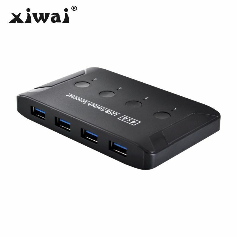Xiwai KVM USB 3.0 Switch Selector 4 Port Pcs Sharing 4 Devices for Keyboard