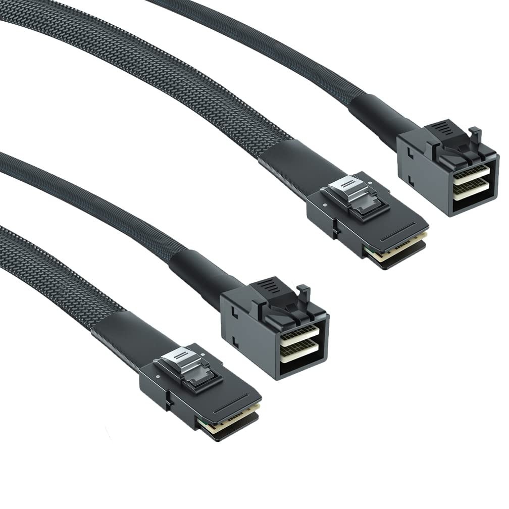 2 Pack 12G Internal Mini SAS HD SFF-8643 to SFF-808736Pin Cable, 0.5m, 36 Pin...