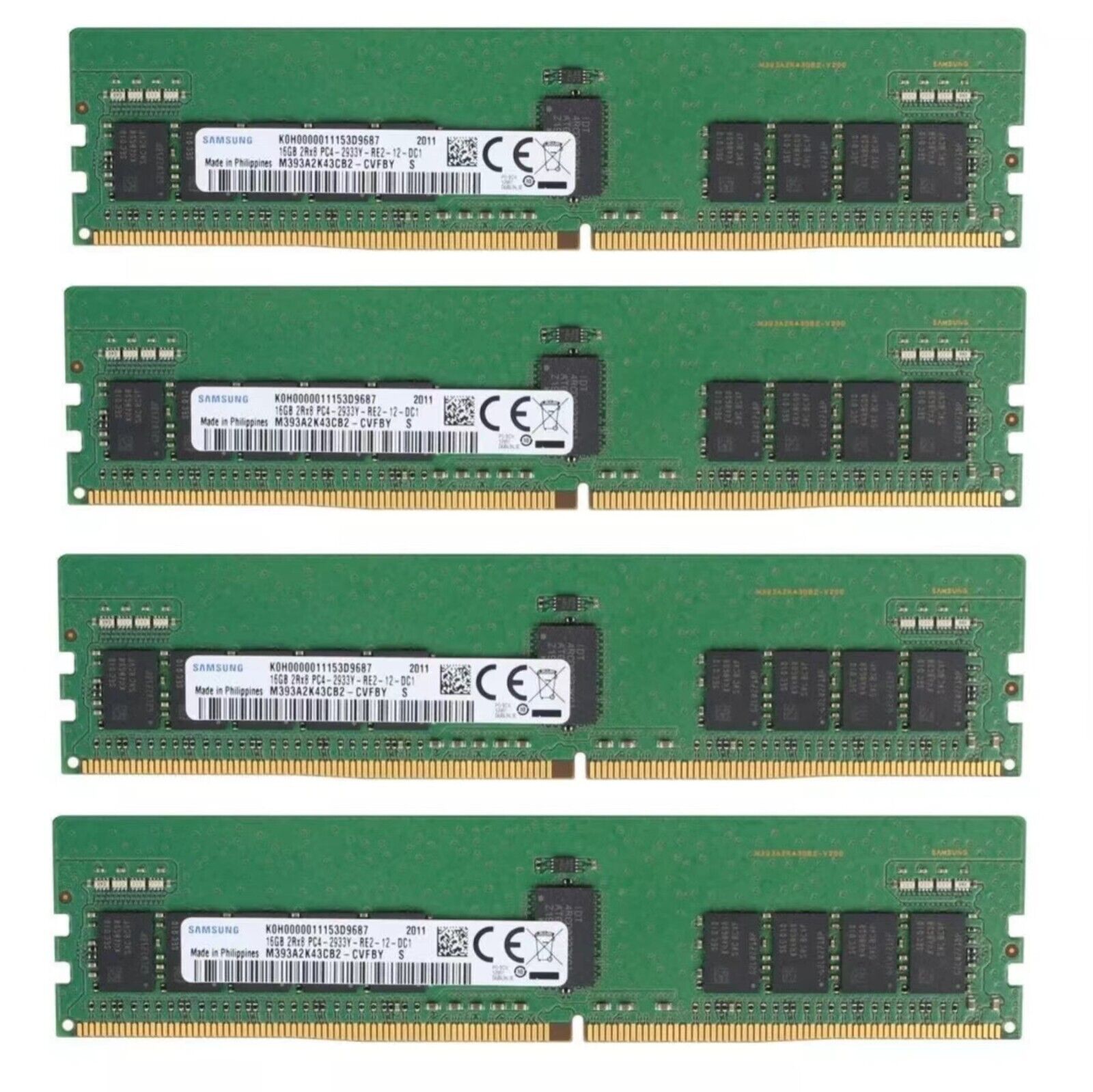 Samsung 64GB (4X16GB) DDR4 2933Mhz 2RX8 ECC Registered Server RDIMM Memory Ram