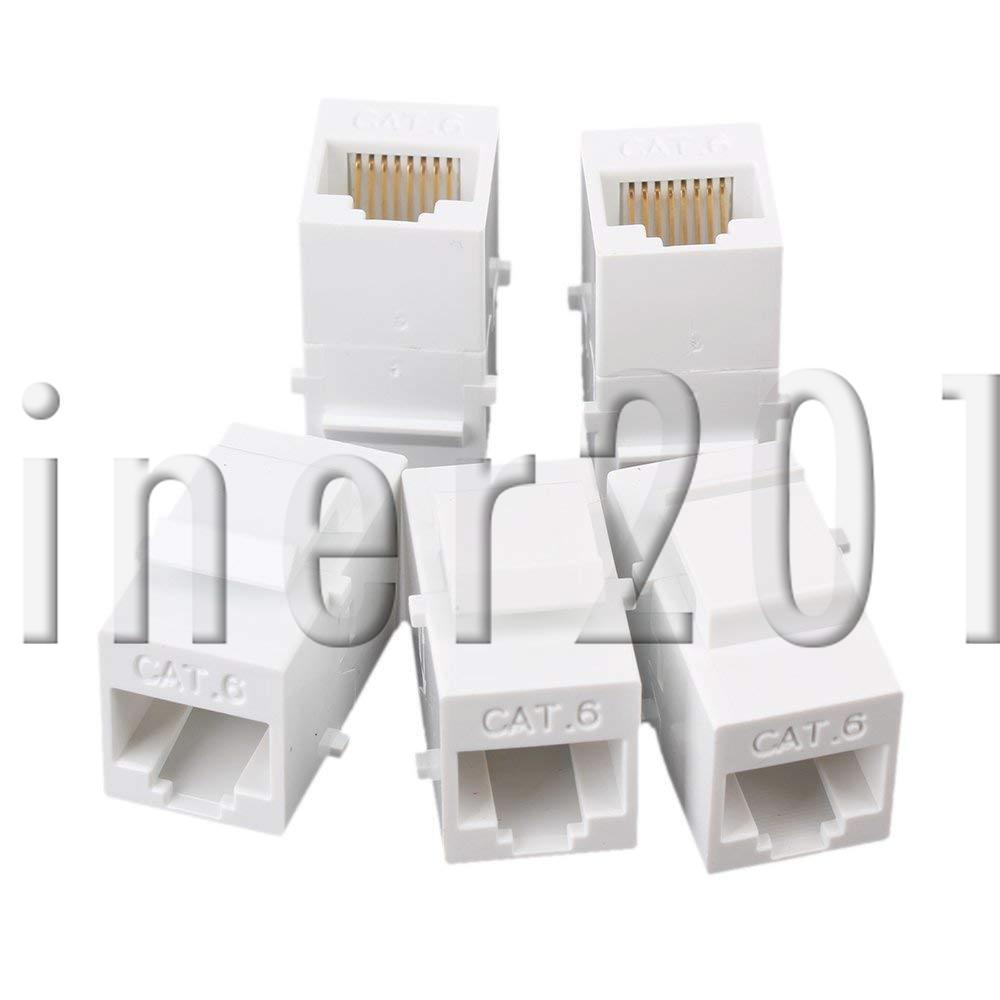 5x Cat6 Inline RJ45 Keystone Wall Coupler Jack Adapter for CAT5e Ethernet Cables