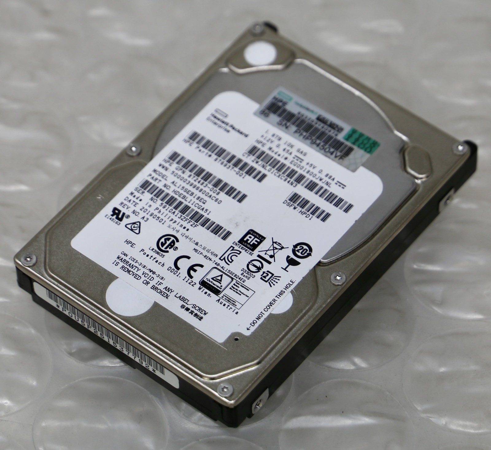 HPE EG001800JEJNL - 1.8TB 12Gbp/s SAS 2.5" SFF HDD (876937-001) (872483-008)