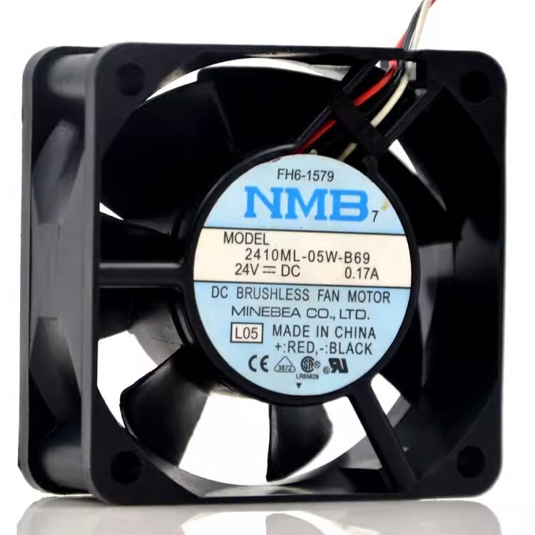 NMB 2410ML-05W-B69 6025 24V 0.17A 6CM 3-Wire Inverter Cooling Fan