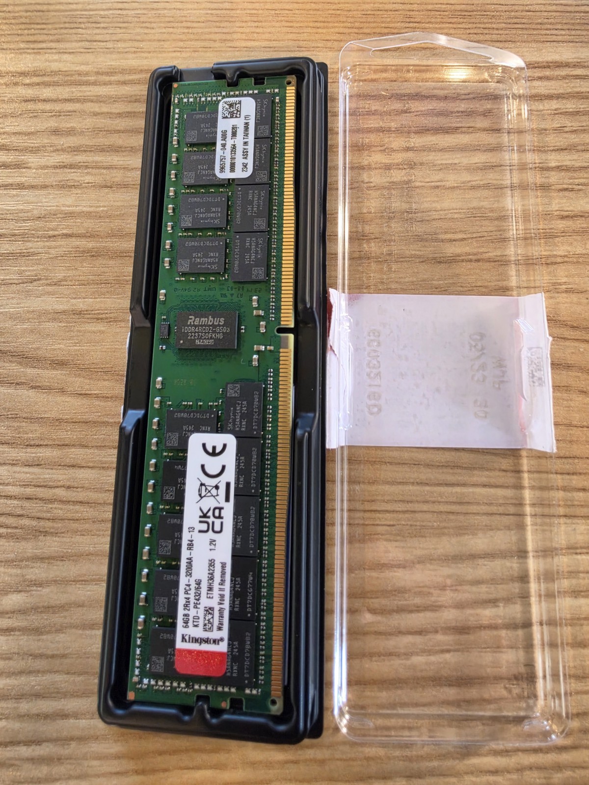 KINGSTON 64GB (1*64GB) 2RX4 PC4-25600AA-R DDR4-3200MHZ RDIMM KTD-PE432/64G