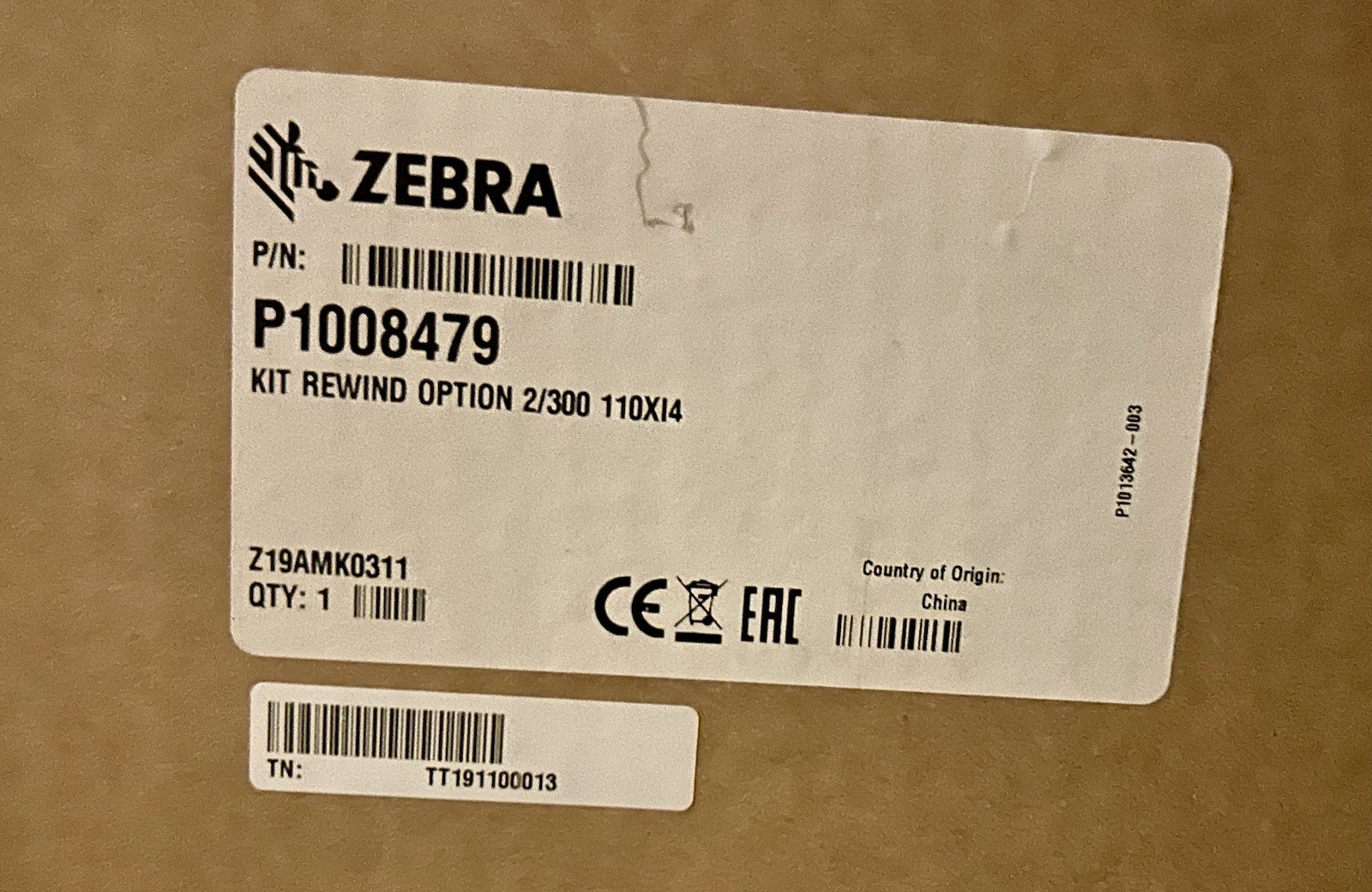 P1008479 - ZEBRA 110XI4 INTERNAL MEDIA REWINDER Kit