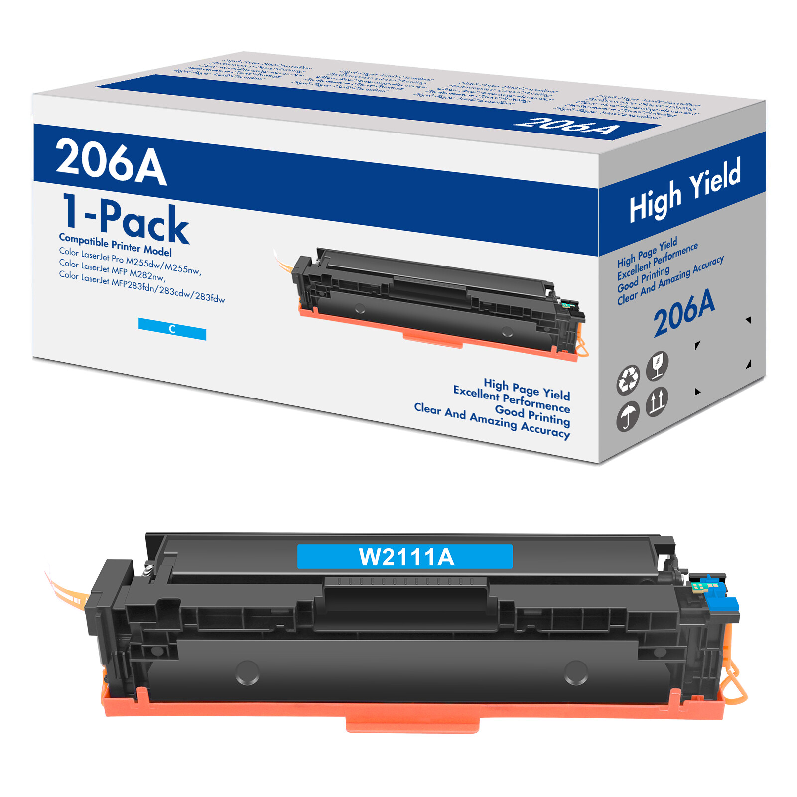 W2110A/X Toner Compatible With HP 206A/X LaserJet Pro MFP M283fdw M255nw No Chip