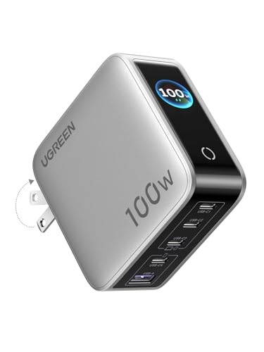 UGREEN 100W PD Fast Charger USB-C x 4 / USB-A x 1 Touchscreen PSE Certified