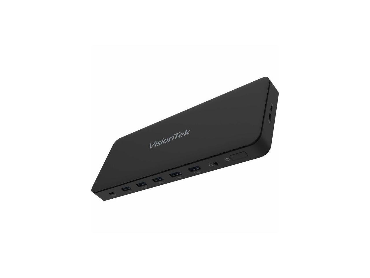 VisionTek VT4600DL Universal Dual 4K Docking Station 100W Charging (USB-A, USB-C