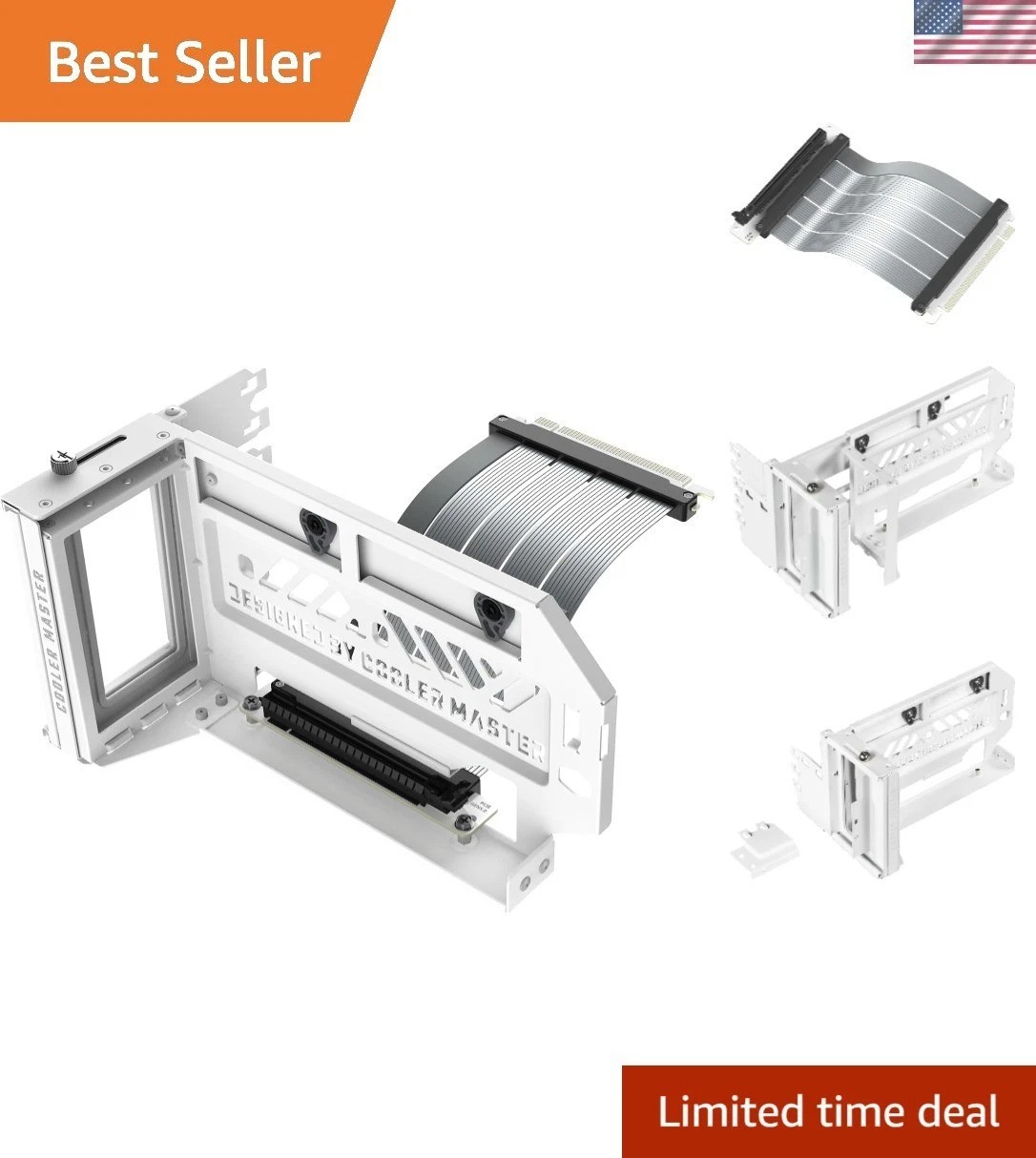 Gen5 Vertical Graphics Card Holder, PCIe 5.0 Riser White