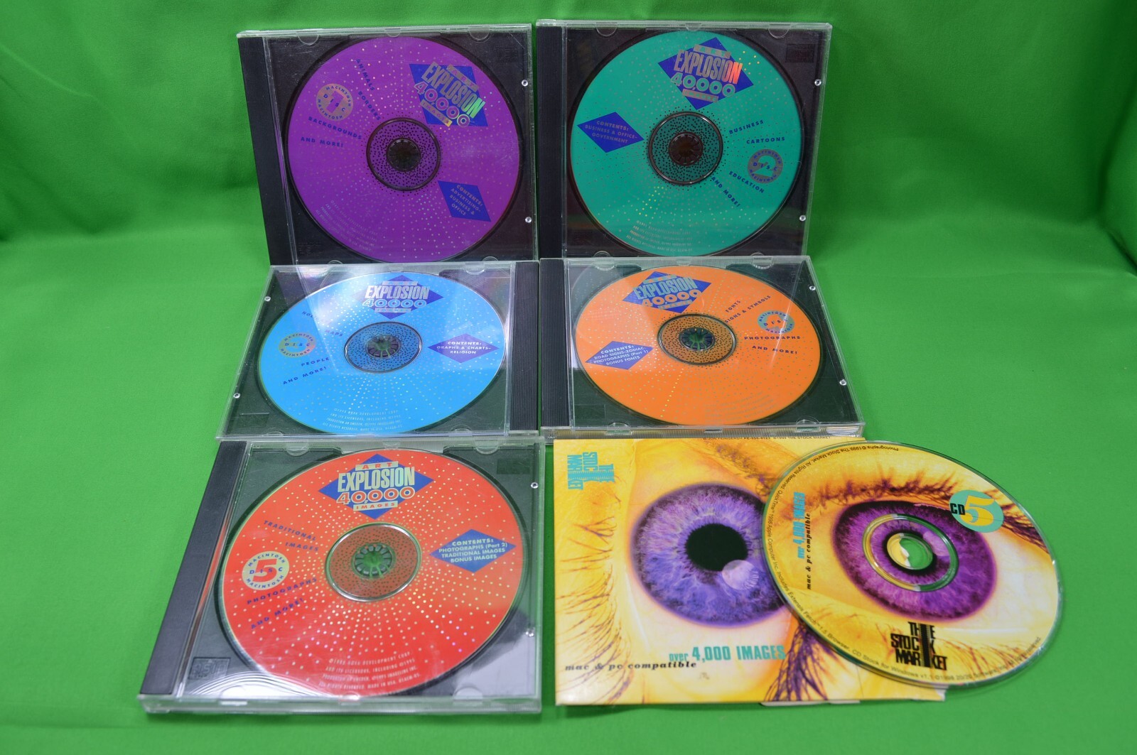 Computer Art Explosion 40,000 1-5, 1995,Macintosh Software,The Stock Market CD,A
