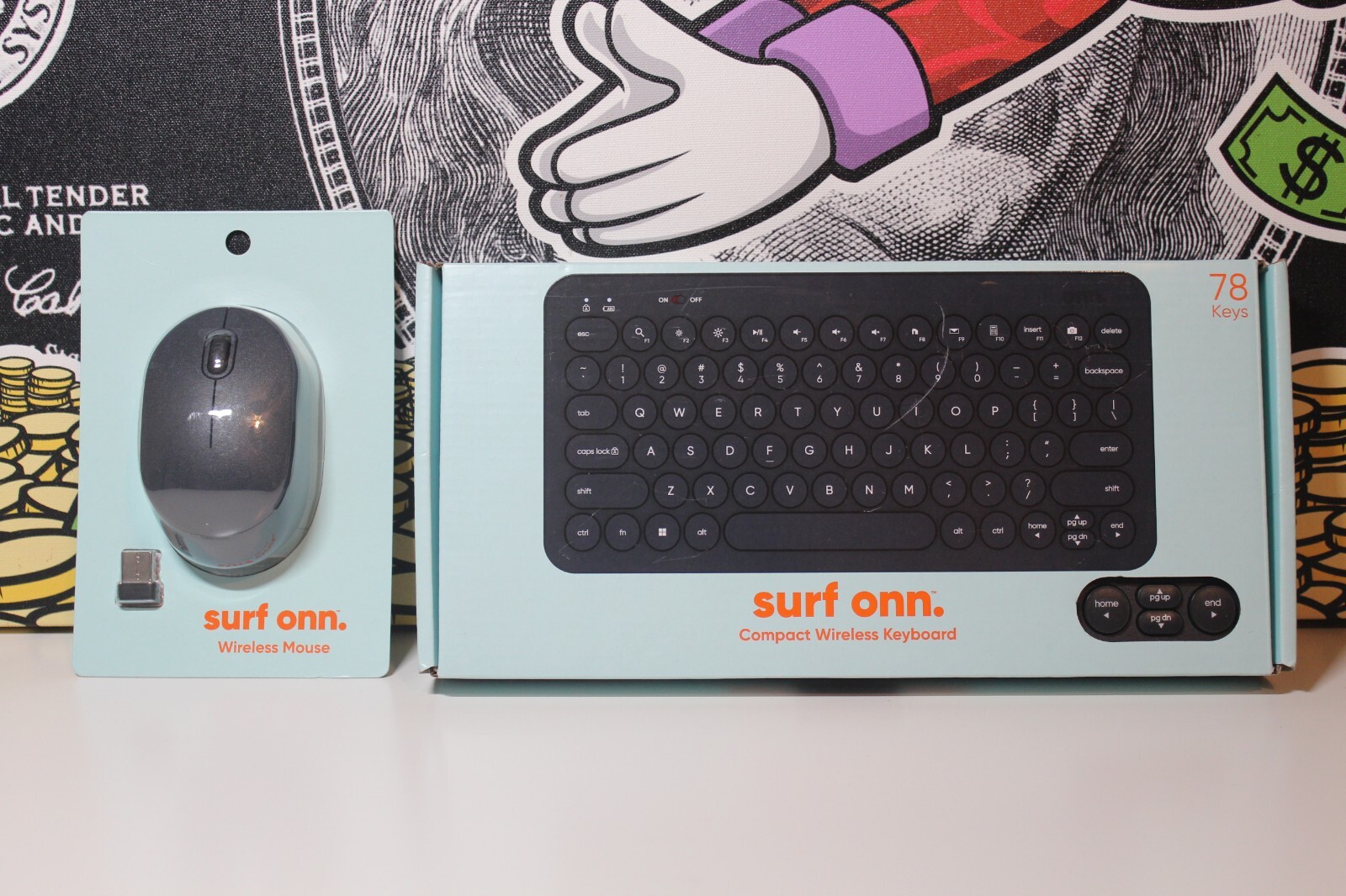 SURF ONN. COMPACT WIRELESS KEYBOARD WITH MOUSE NEW