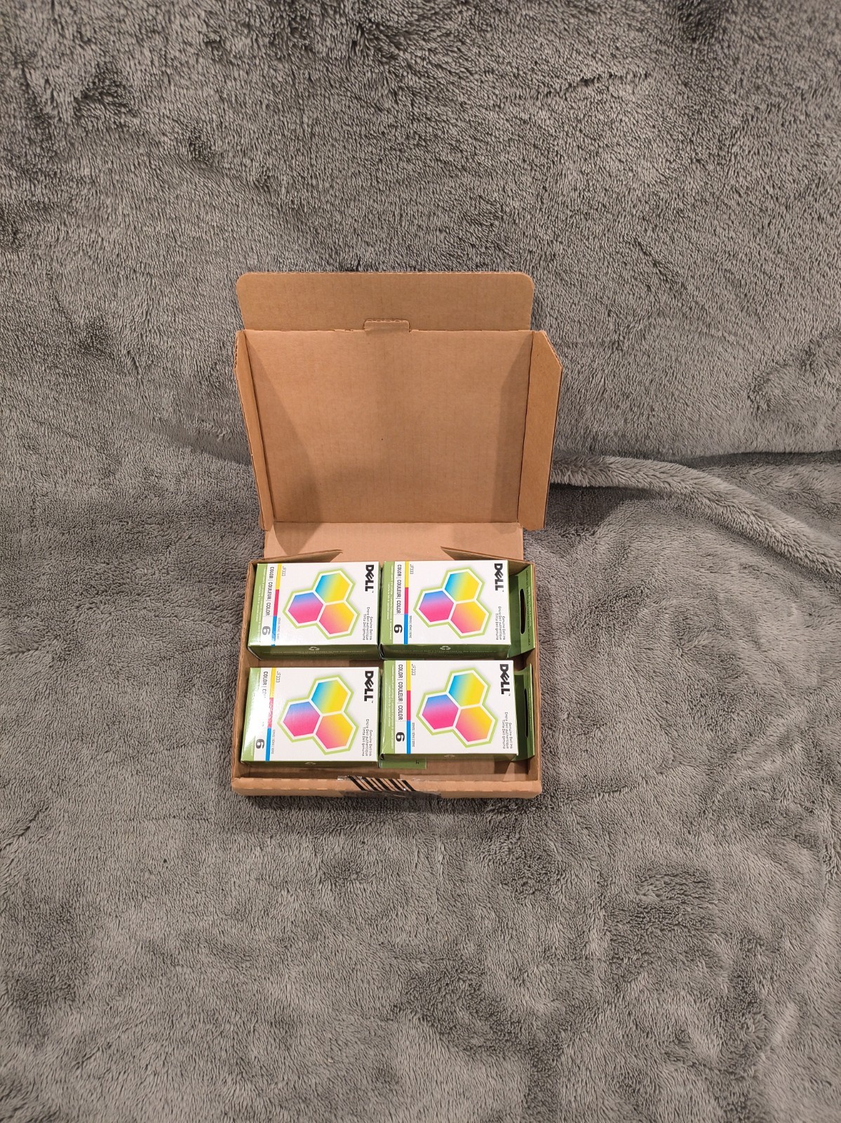 New Genuine Dell Series 6 Color Ink Cartridge JF333 For 725 & 810 Printer (4) Pc