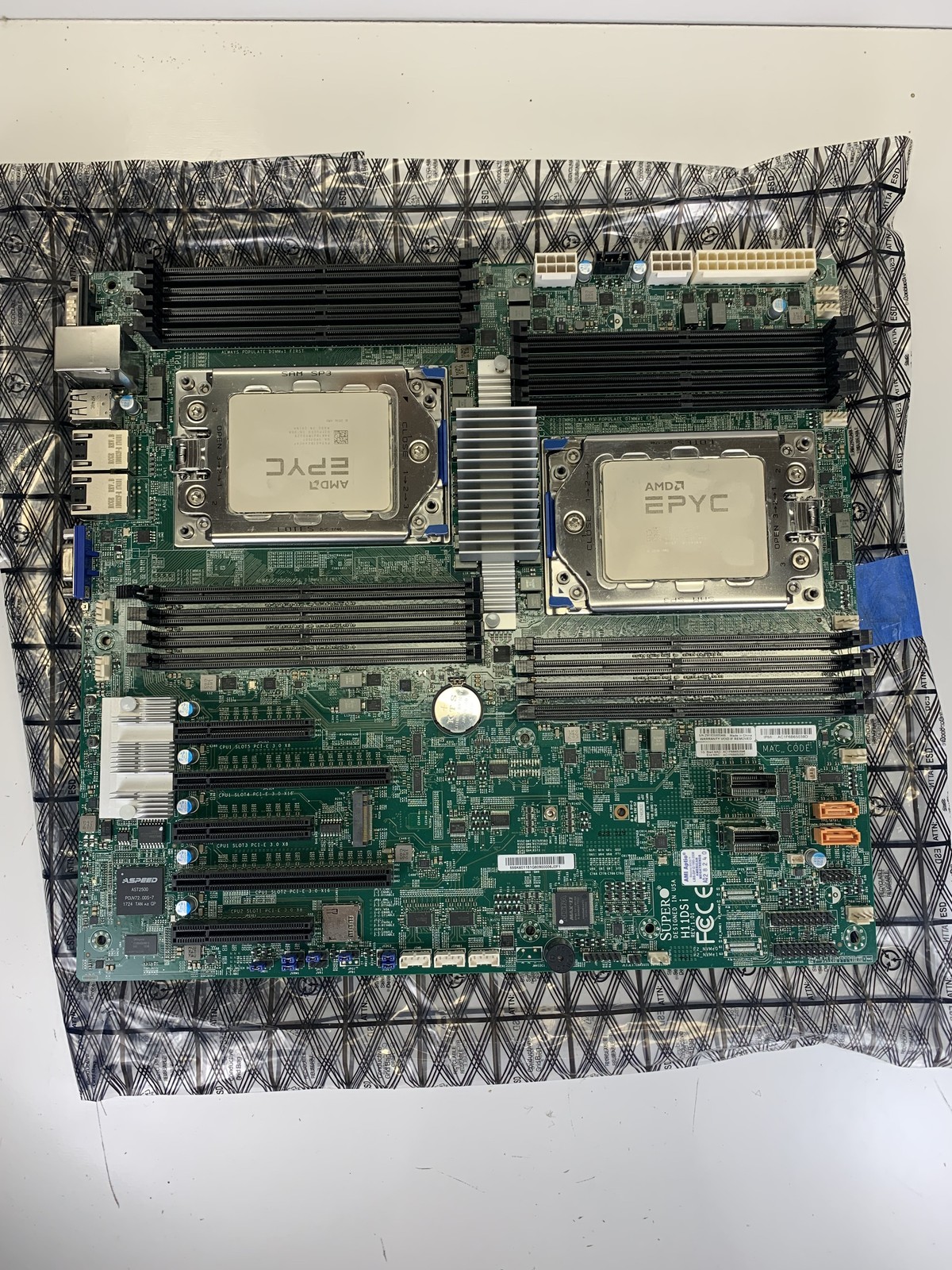 Supermicro H11DSi Dual SP3 Motherboard 2x AMD EPYC 7401 24-Core Tested Working