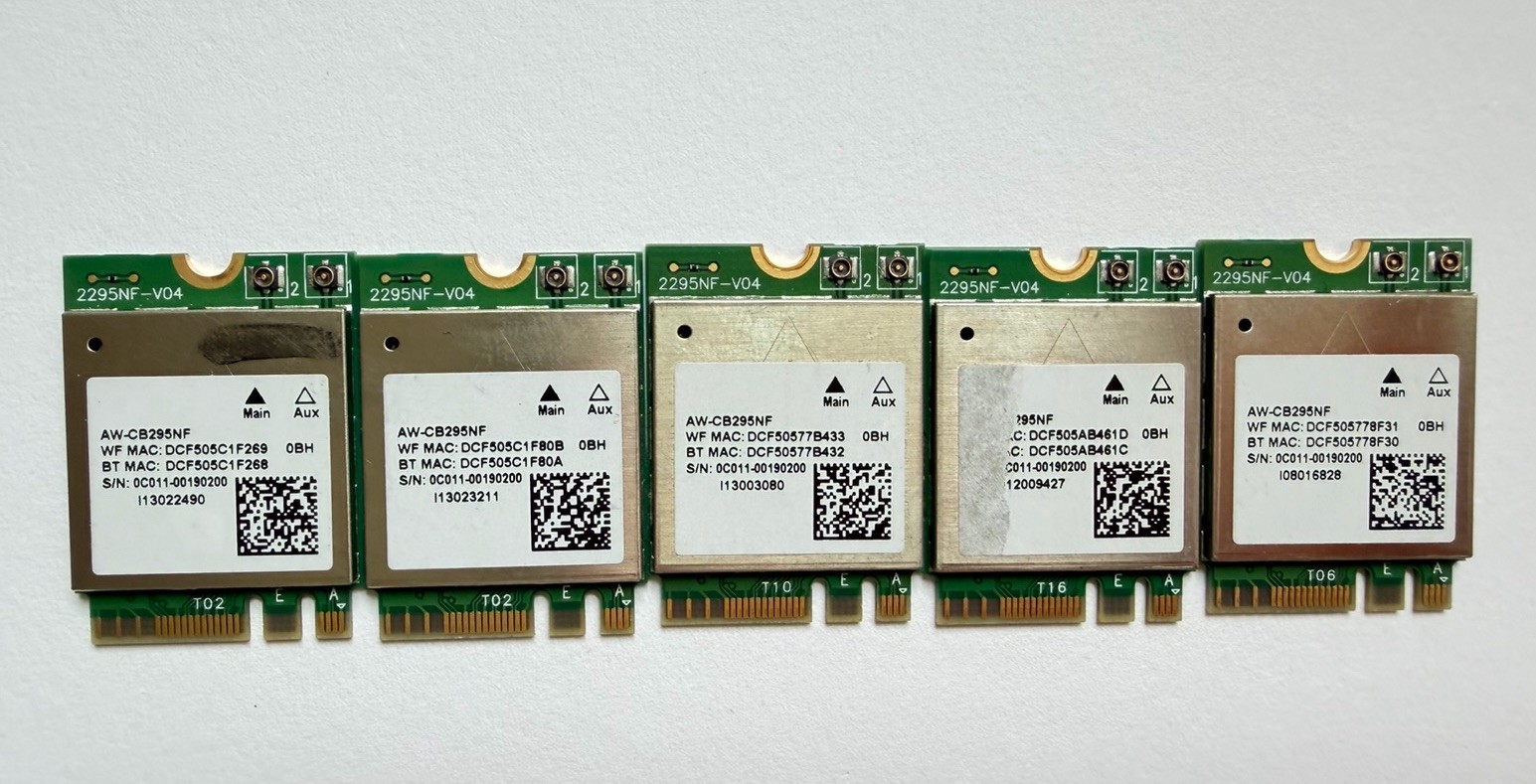 5 x Asus Realtek RTL8822BE AW-CB295NF wifi Card NGFF 2.4G/5G 802.11ac BT4.2