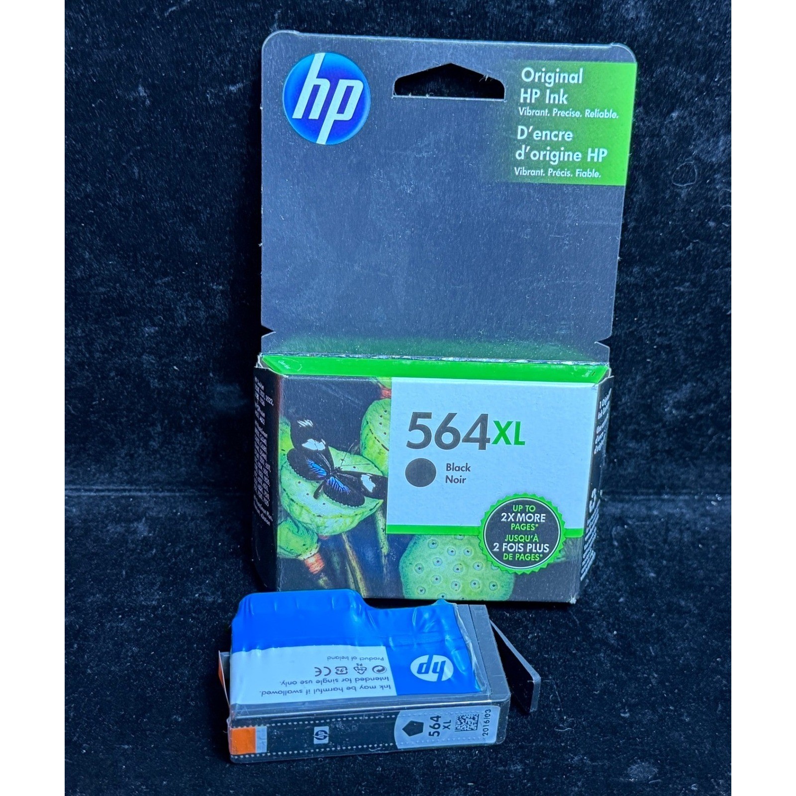 HP 564XL Black Ink Cartridges: Lot of 2 High Yield, CN684WN, New Sealed