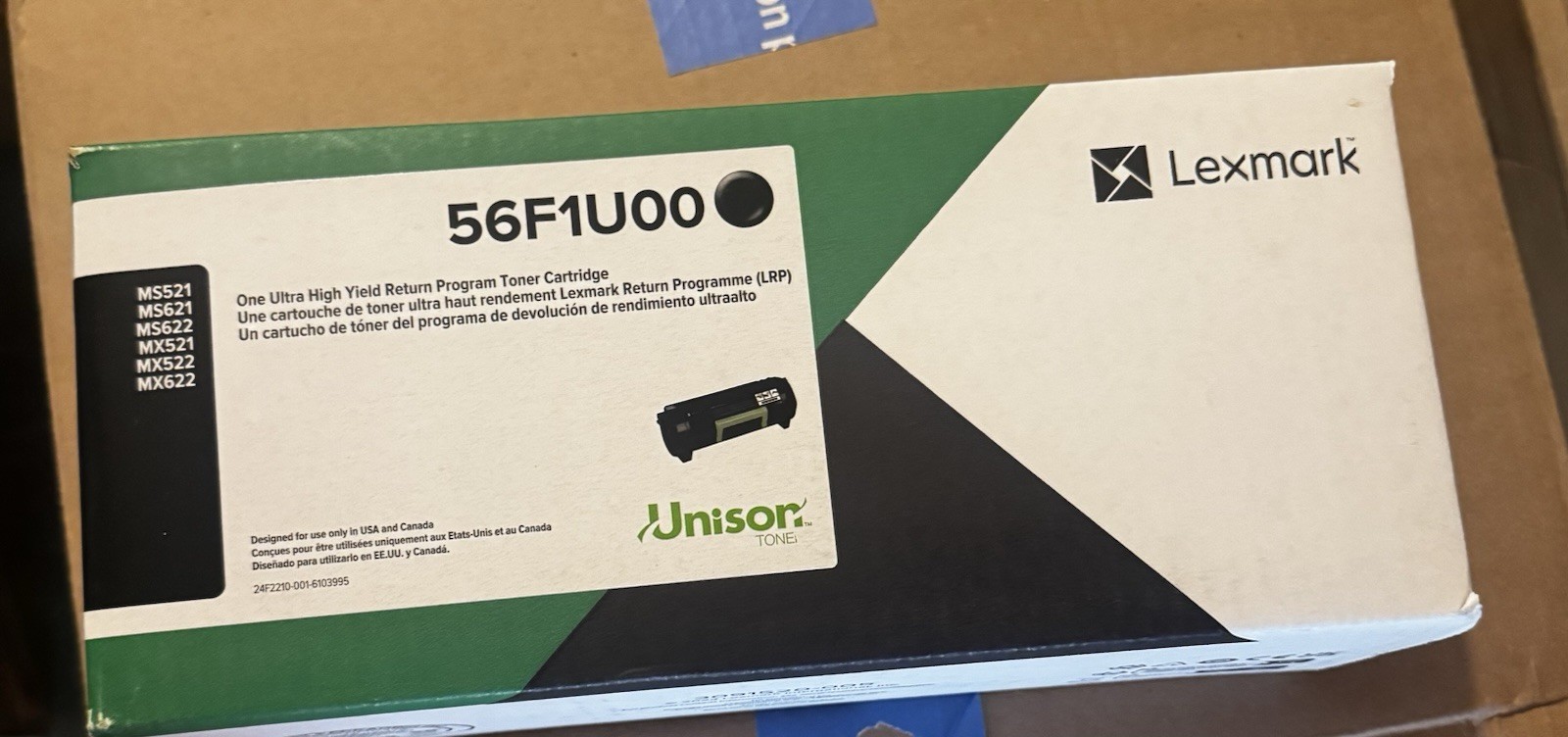Lexmark 56F1U00 Genuine Black Toner MS521 MS621 MS622 MX521 MX522 MX622 New