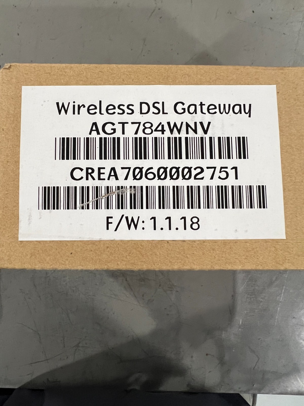 Actiontec AGT784WNV Wireless DSL Gateway