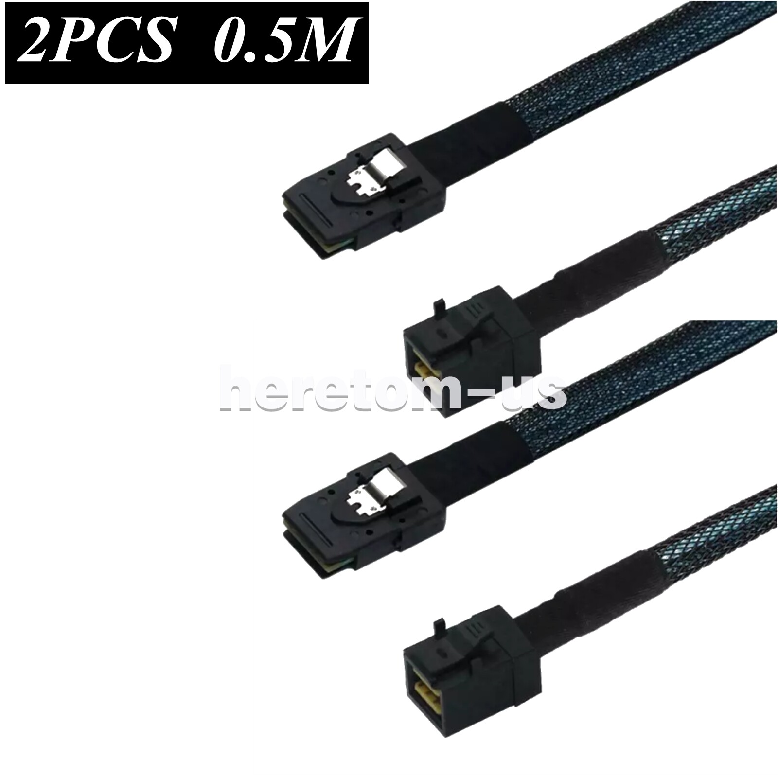 2 Packs SFF-8643 to SFF-8087 SAS Cable, Internal Mini SAS HD 0.5~1 Meter