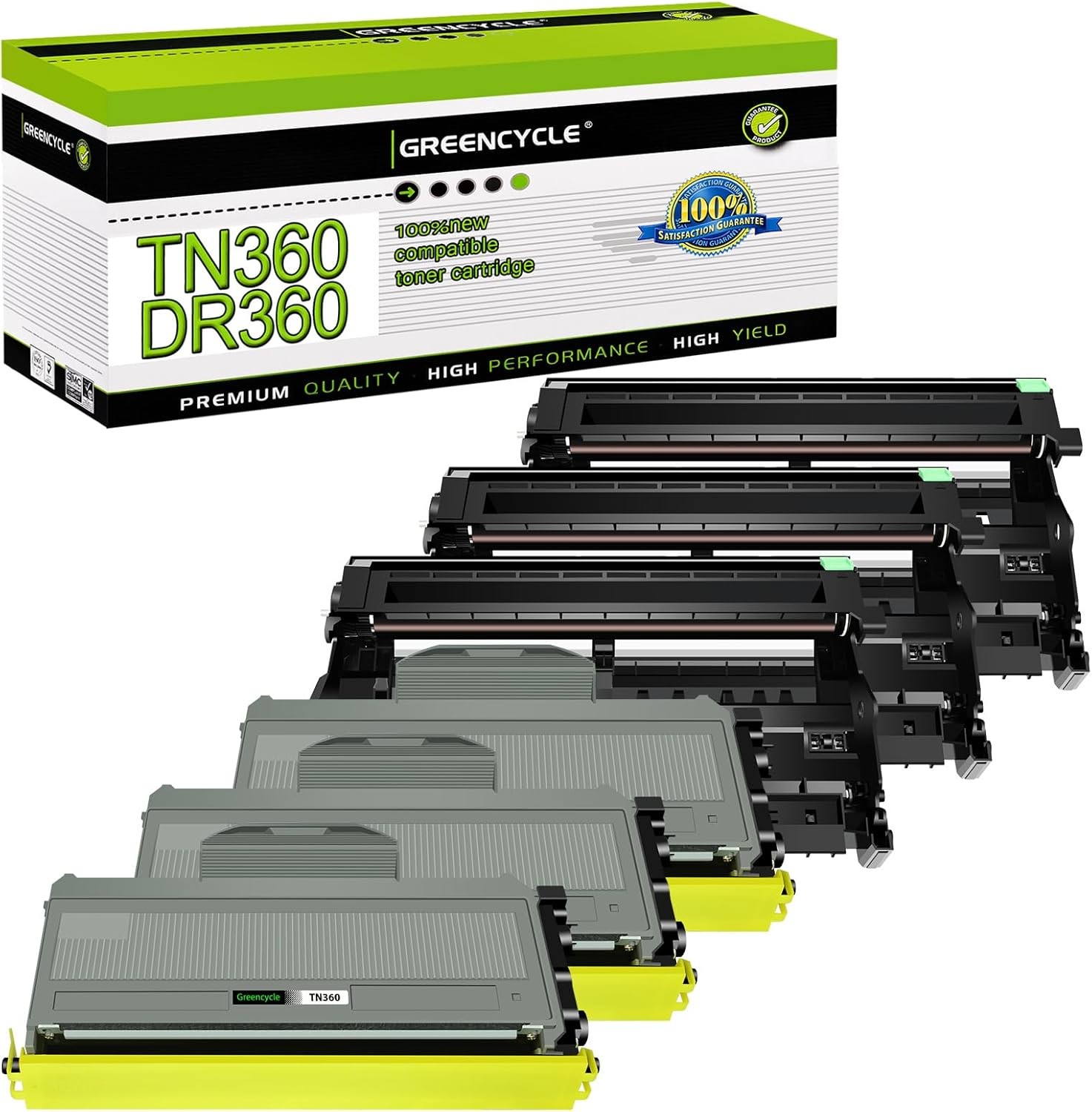 3PK TN360 Toner + 3PK DR360 Drum Compatible with Brother MFC-7345N MFC-7345DN