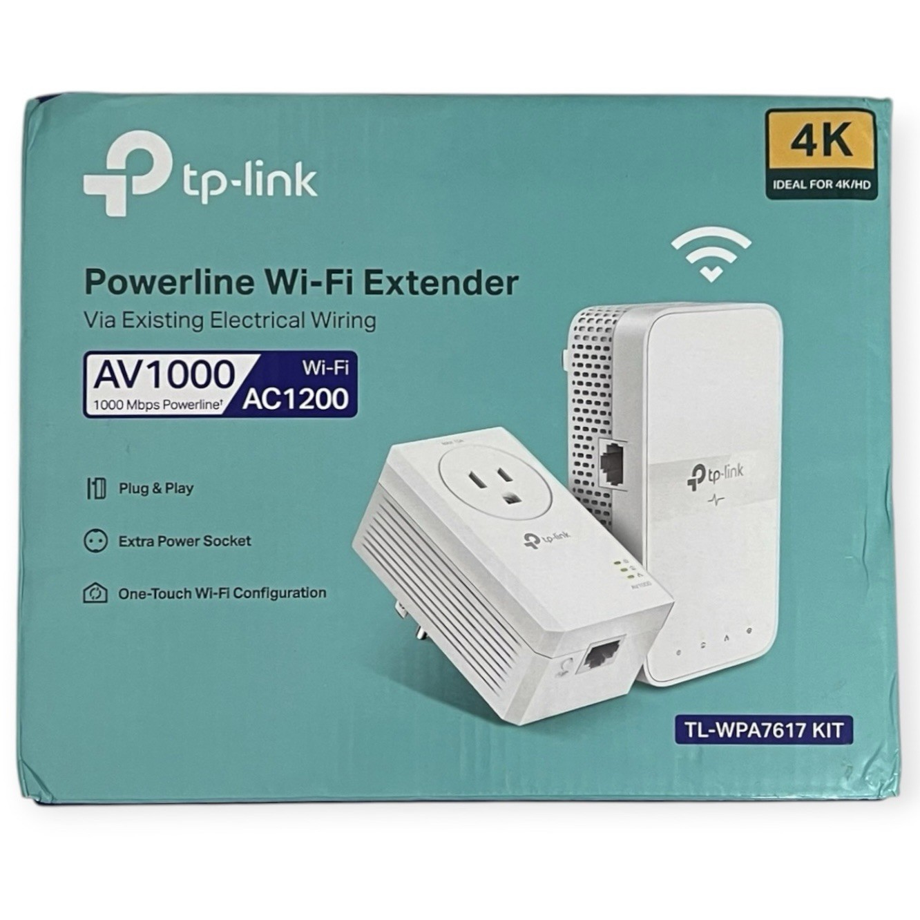 TP-Link TL-WPA7617 KIT AV1000 AC1200 Powerline WiFi Extender Kit New Open Box 4K